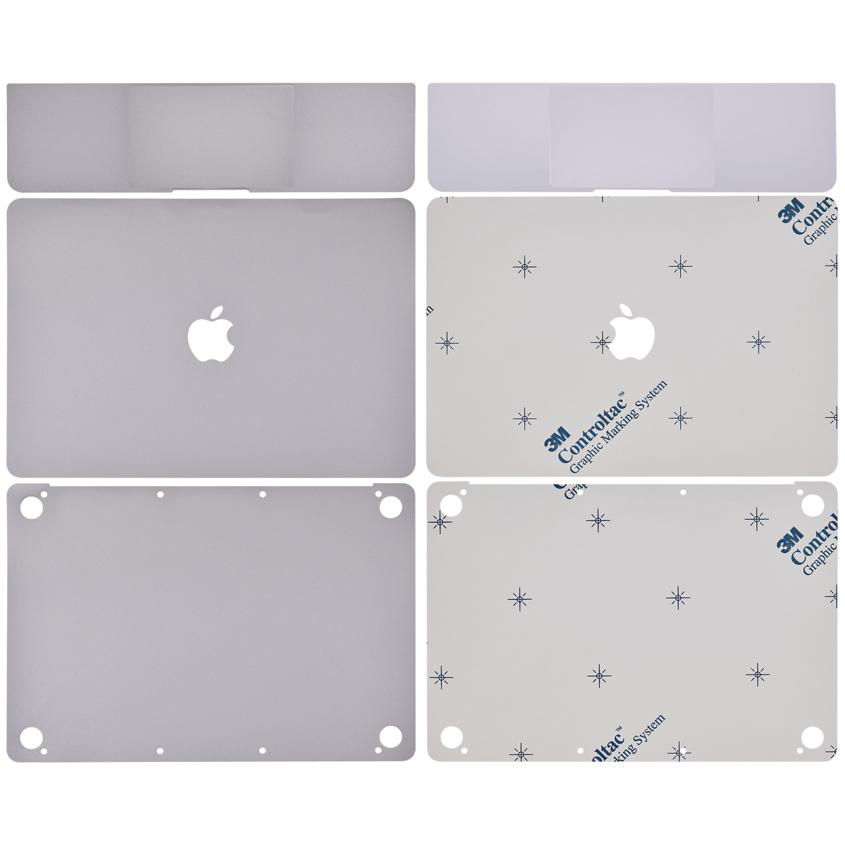 4in1 (Top, Bottom, Keyboard, Trackpad) Skin Compatible For MacBook Retina 12"(A1534 / Early 2015 / Early 2016 / Mid 2017) (Space Gray)