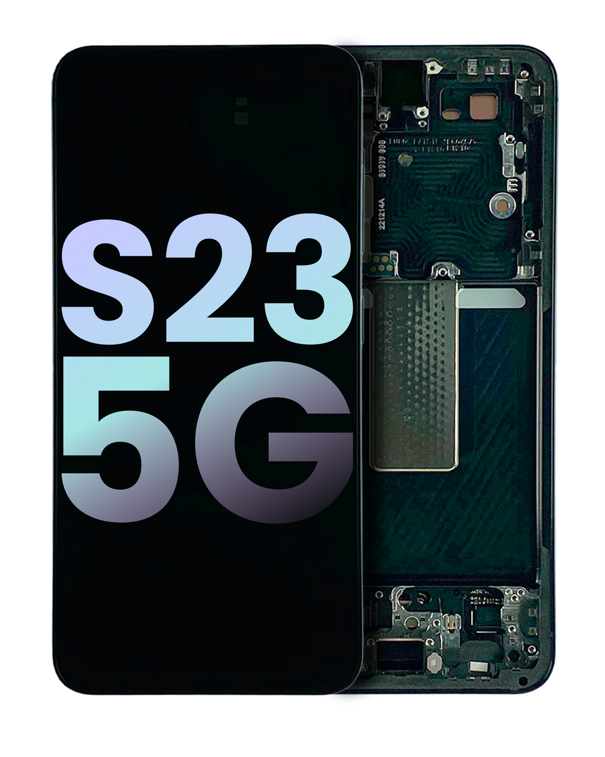 OLED Assembly With Frame Compatible For Samsung Galaxy S23 5G Replacement by MacFactory.Store (US & International) (Service Pack) (Phantom Black)