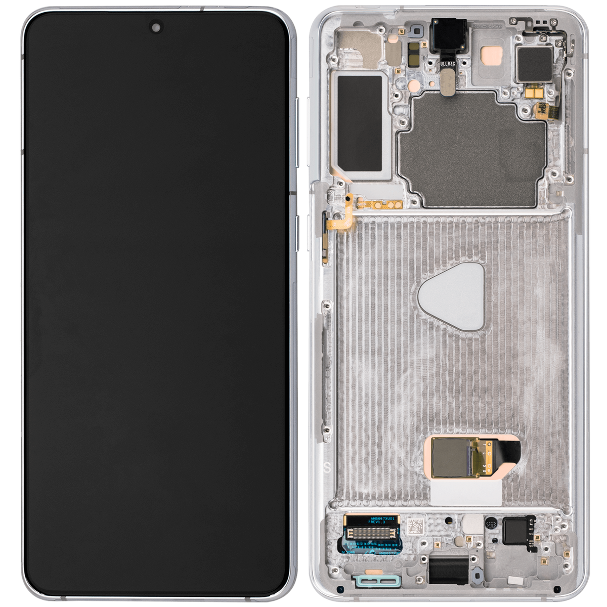 OLED Assembly With Frame Compatible For Samsung Galaxy S21 Plus 5G Replacement (Vemake) (Phantom Silver)