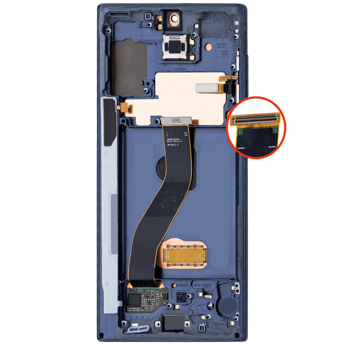 Replacement OLED Assembly With Frame Compatible For Samsung Galaxy Note 10 (Vemake) (Aura Glow / Silver)