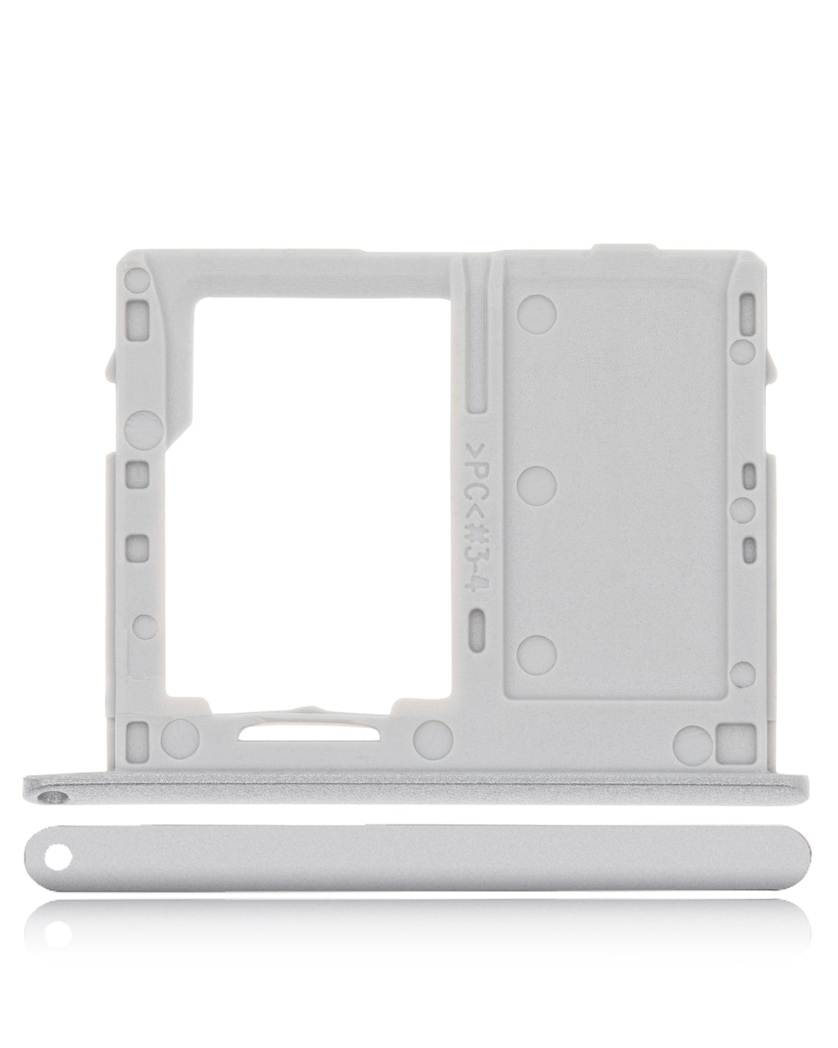 Single Sim Card Tray Replacement Compatible For Samsung Galaxy Tab A 10.1" (T510 / T515 / T517) (Silver)