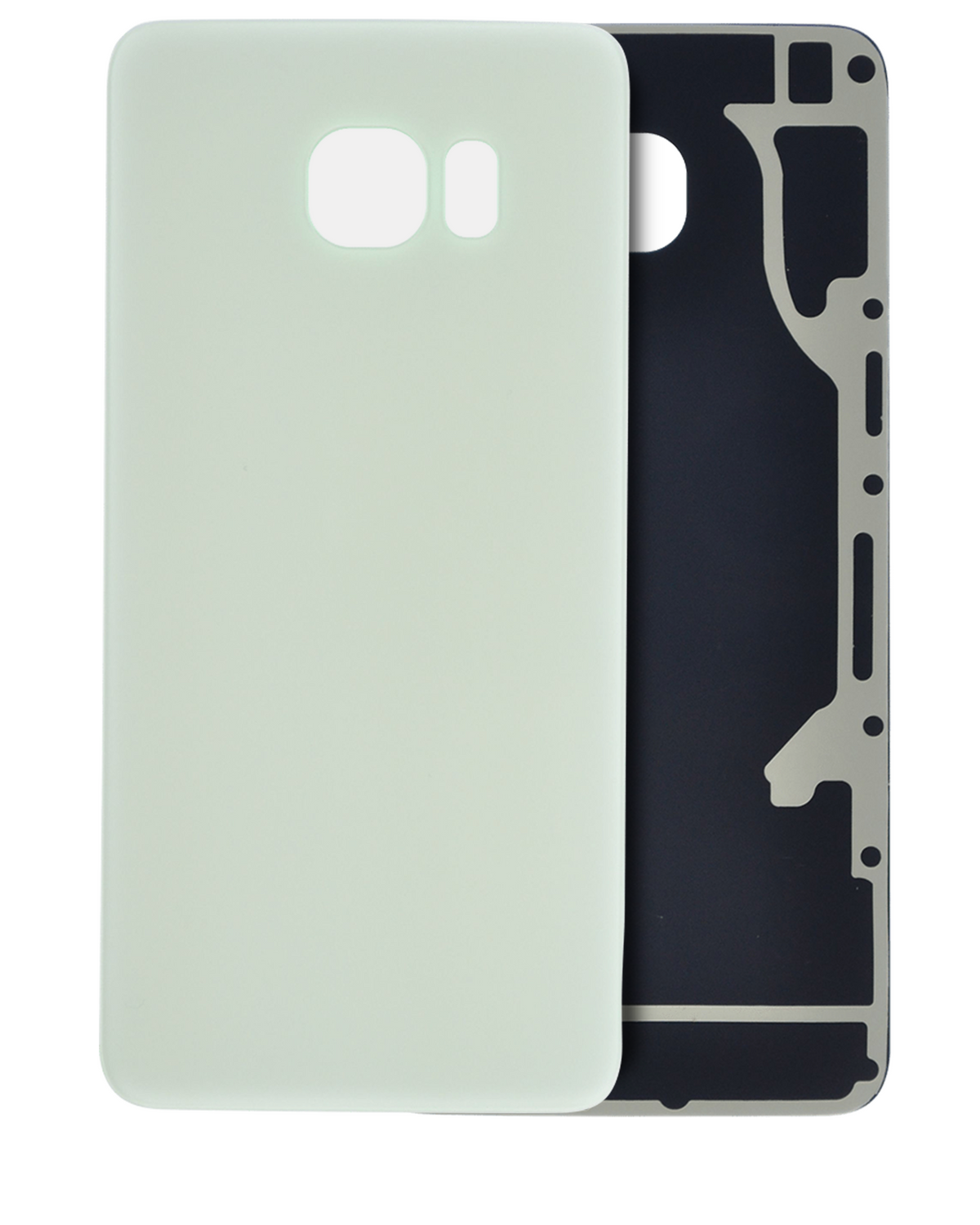 Replacement Back Cover Glass Compatible For Samsung Galaxy S6 Edge Plus (No Logo) (Vemake) (White Pearl)