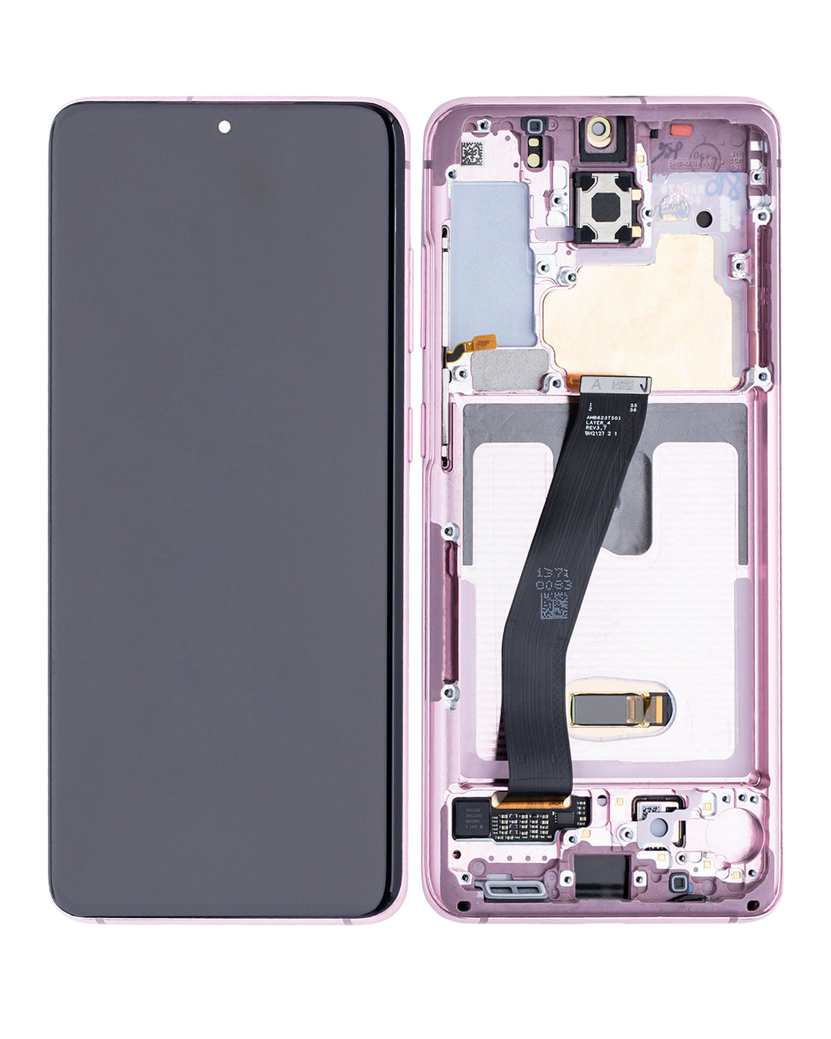 OLED Assembly With Frame Compatible For Samsung Galaxy S20 5G Replacement (Verizon 5G UW Frame Only) (Refurbished) (Cloud Pink)