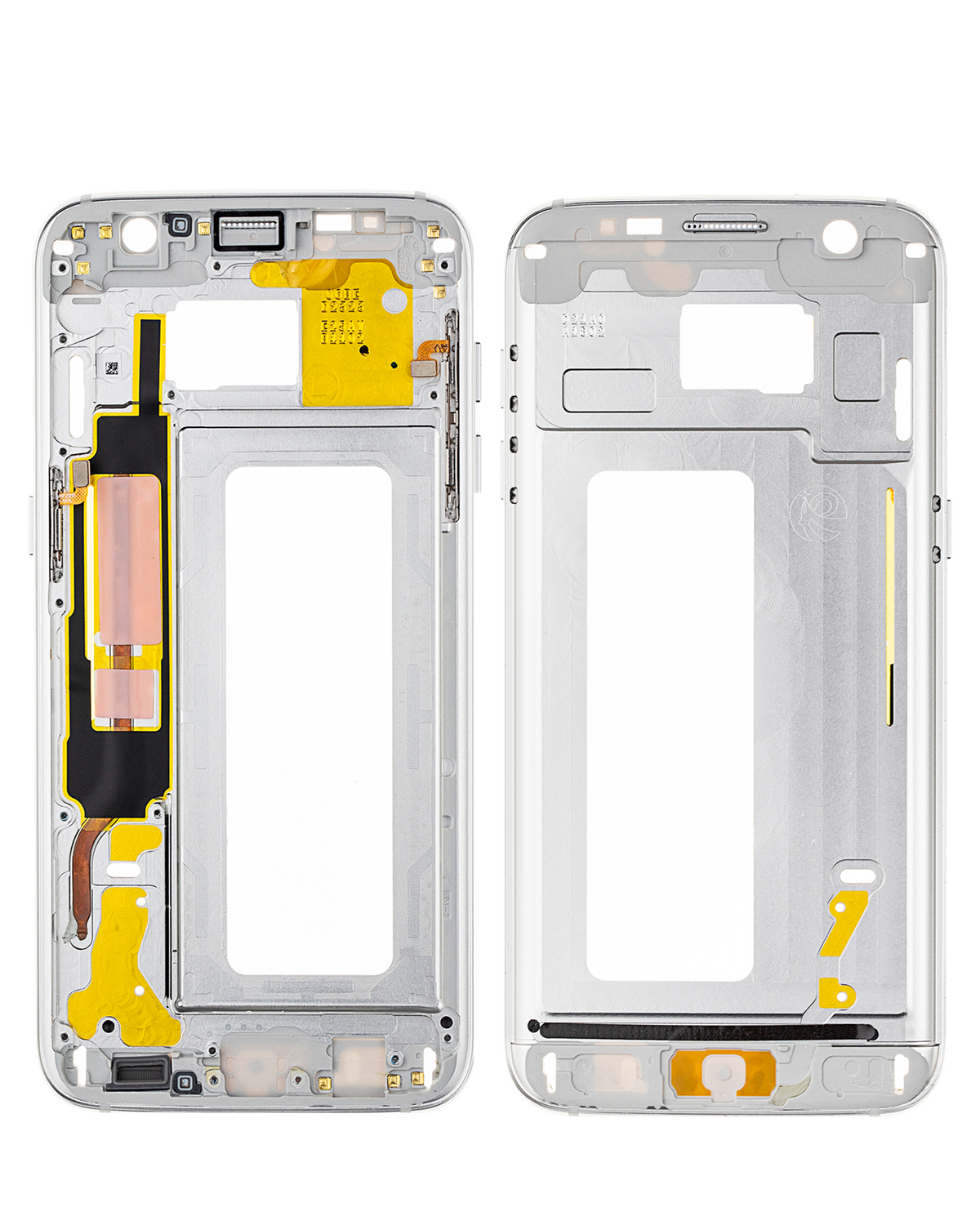 Mid-Frame Housing Compatible For Samsung Galaxy S7 Edge Replacement (With Small Parts) (White)