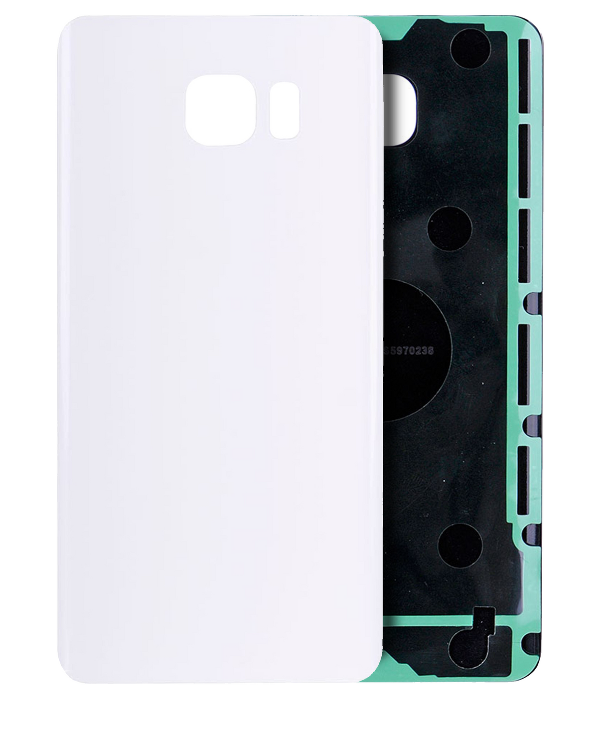 Back Cover Glass Compatible For Samsung Galaxy Note 5 Replacement (No Logo) (Vemake) (White Pearl)