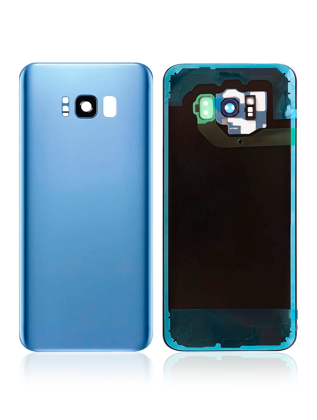 Back Cover Glass With Camera Lens Compatible For Samsung Galaxy S8 Plus Replacement (No Logo) (Vemake) (Coral Blue)