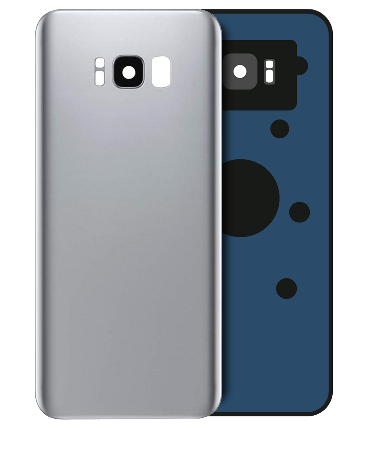 Back Cover Glass With Camera Lens Replacement Compatible For Samsung Galaxy S8 (Service Pack) (Arctic Silver)