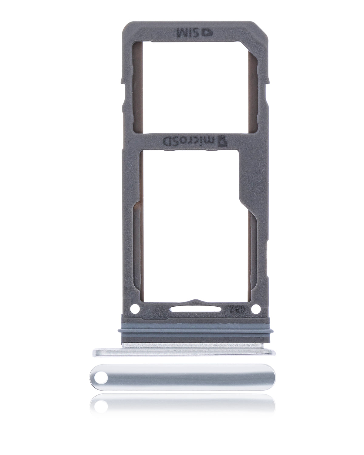 Dual Sim Card Tray Replacement Compatible For Samsung Galaxy S8 / S8 Plus (Arctic Silver)