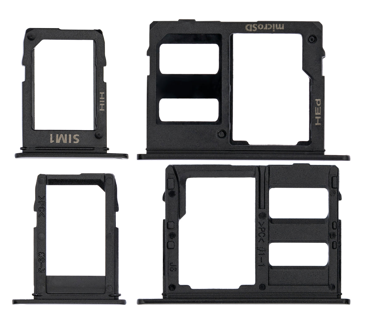 Sim Card Tray Replacement Compatible For Samsung Galaxy A6 (A600 / 2018) / A6 Plus (A605 / 2018) (Black)