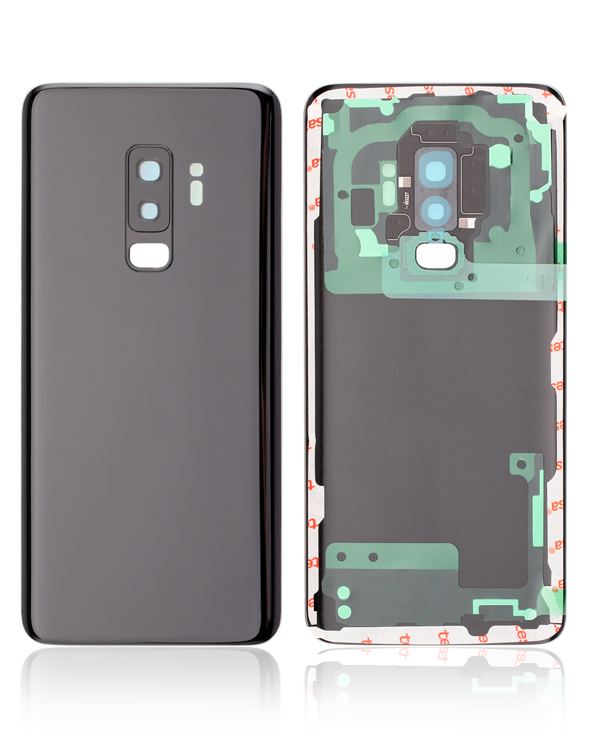 Replacement Back Cover Glass With Camera Lens Compatible For Samsung Galaxy S9 Plus (Service Pack) (Midnight Black)