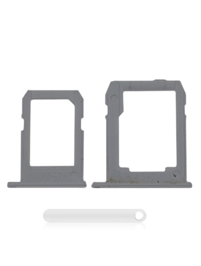 Sim And SD Card Tray Compatible For Samsung Galaxy Tab S2 8.0" (T715 / T719) (2015) (3G Version) (2 Piece Set) (White)