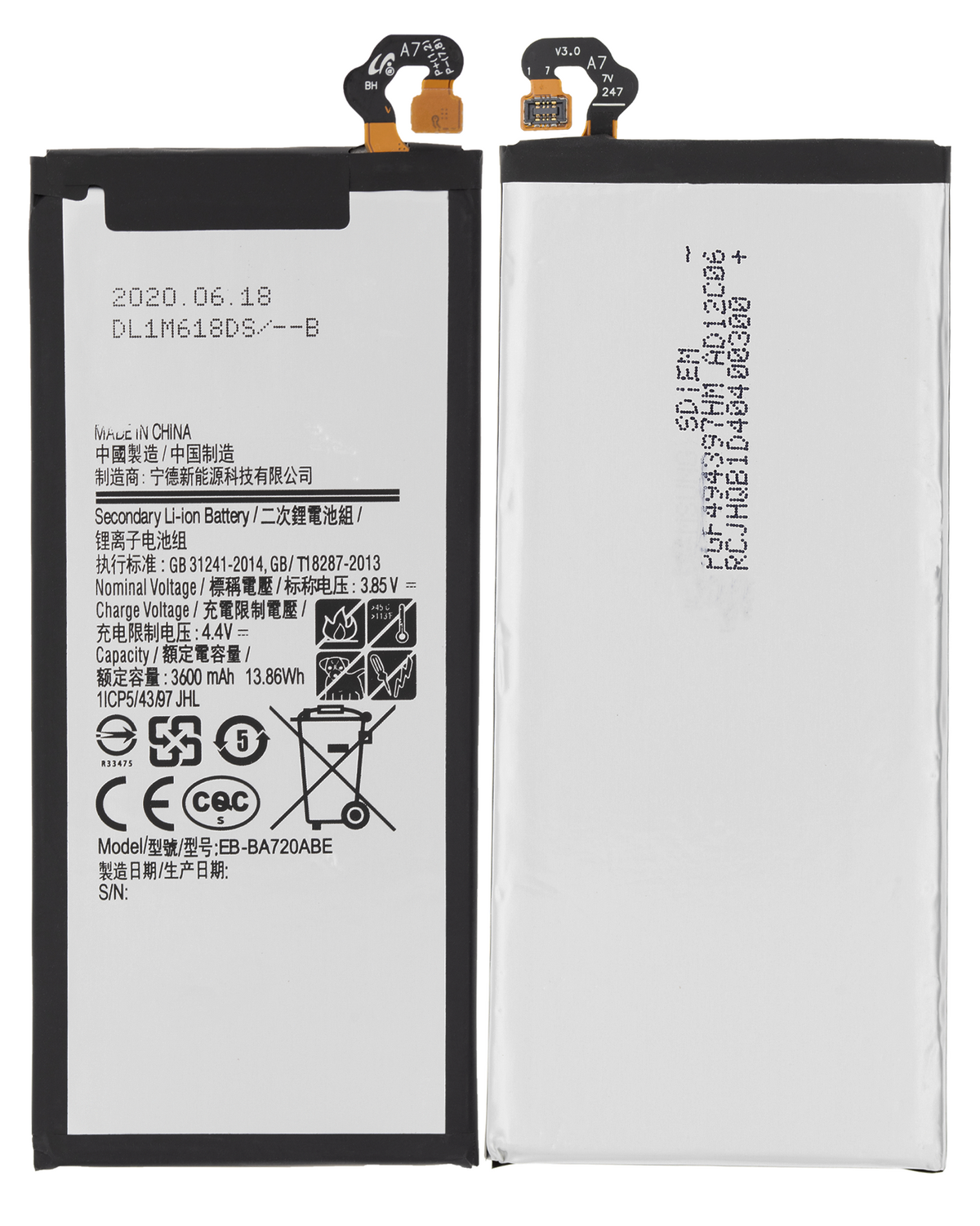 Replacement Battery Compatible For Samsung Galaxy A7 (A720 / 2017) / J7 Pro (J730 / 2017) (EB-BA720ABE)