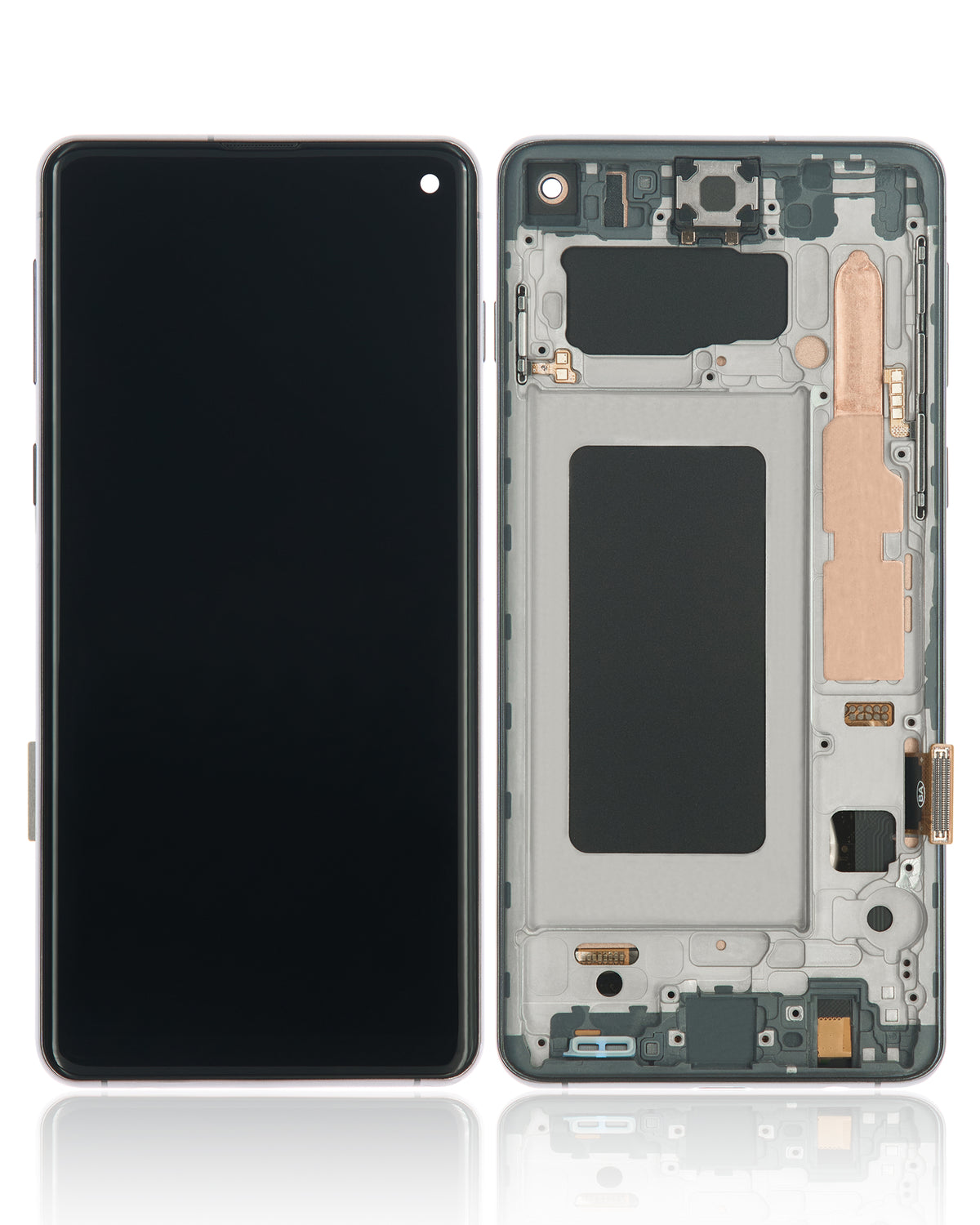 Replacement LCD Assembly With Frame (Without Finger Print Sensor) Compatible For Samsung Galaxy S10 (Aftermarket Plus: TFT) (Prism Black)