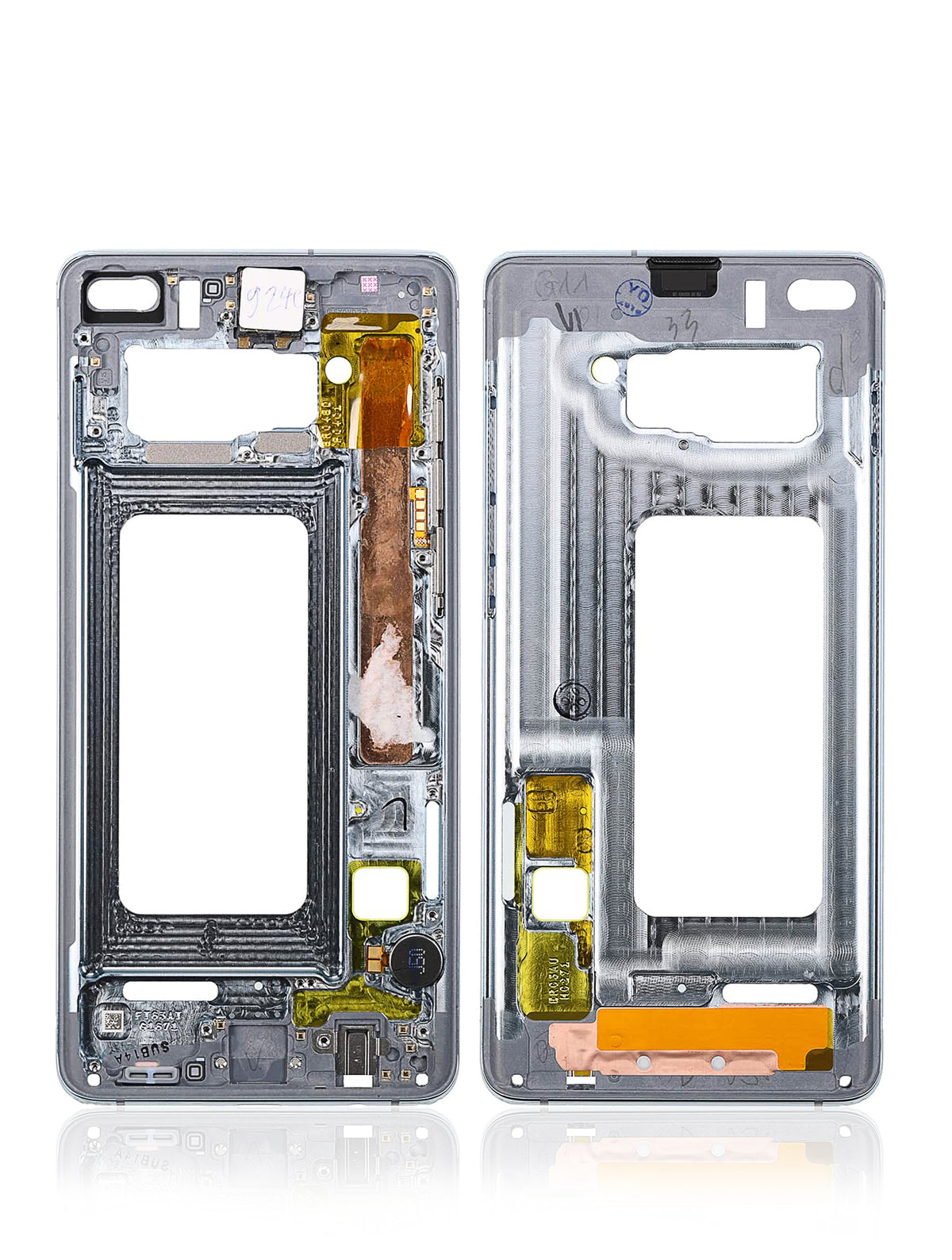 Replacement Mid-Frame Housing Compatible For Samsung Galaxy S10 (With Small Parts) (Prism White)