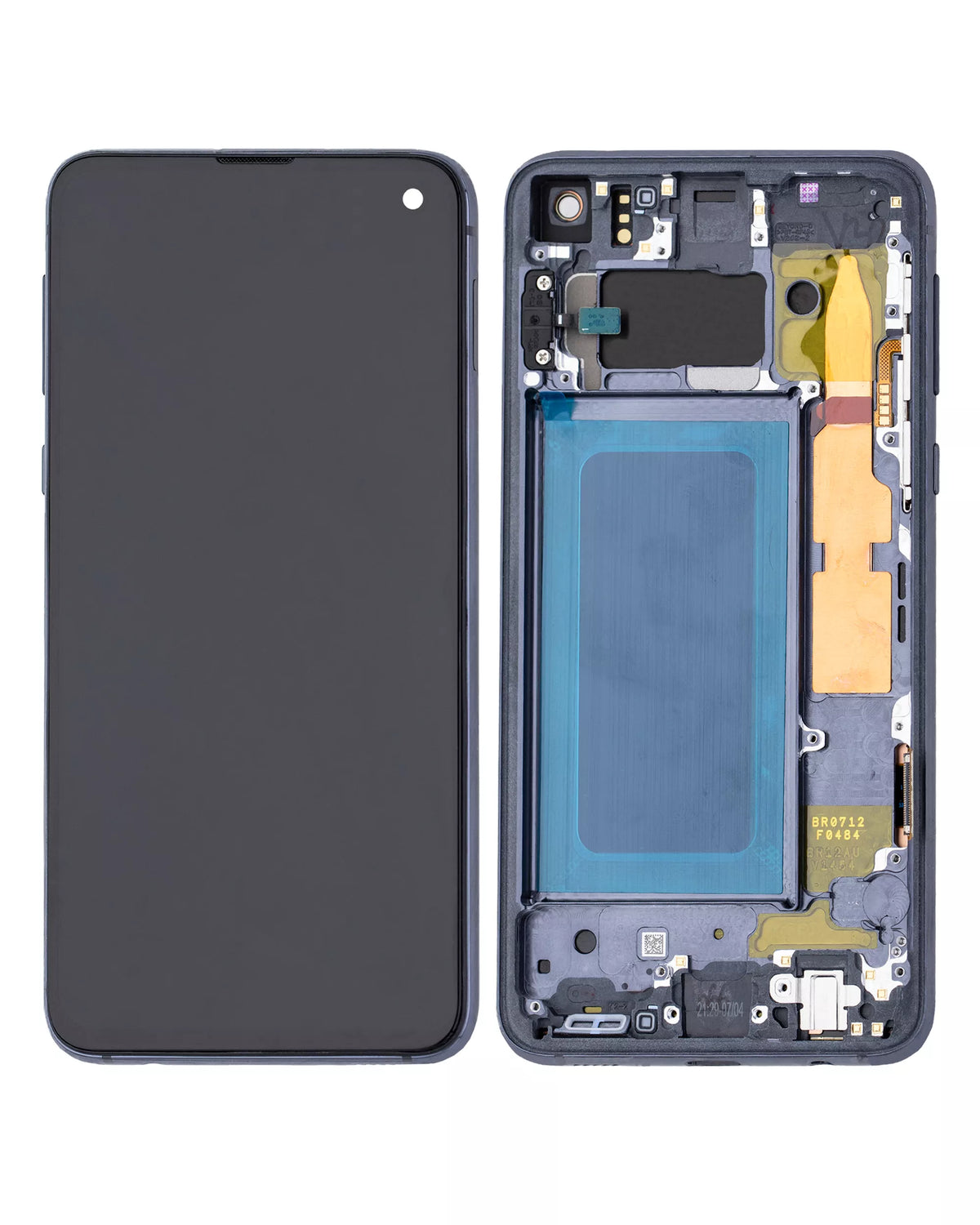 OLED Assembly With Frame Compatible For Samsung Galaxy S10E Replacement by Macfactory.Store(Service Pack) (Prism Black)