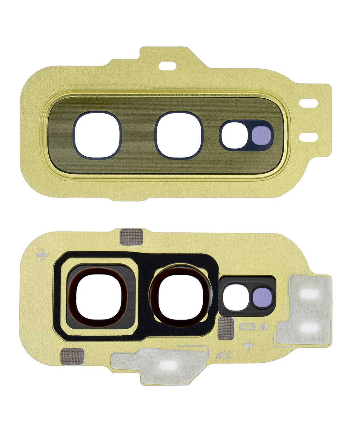 Back Camera Lens With Cover Bezel Ring Compatible For Samsung Galaxy S10E Replacement (Gold)
