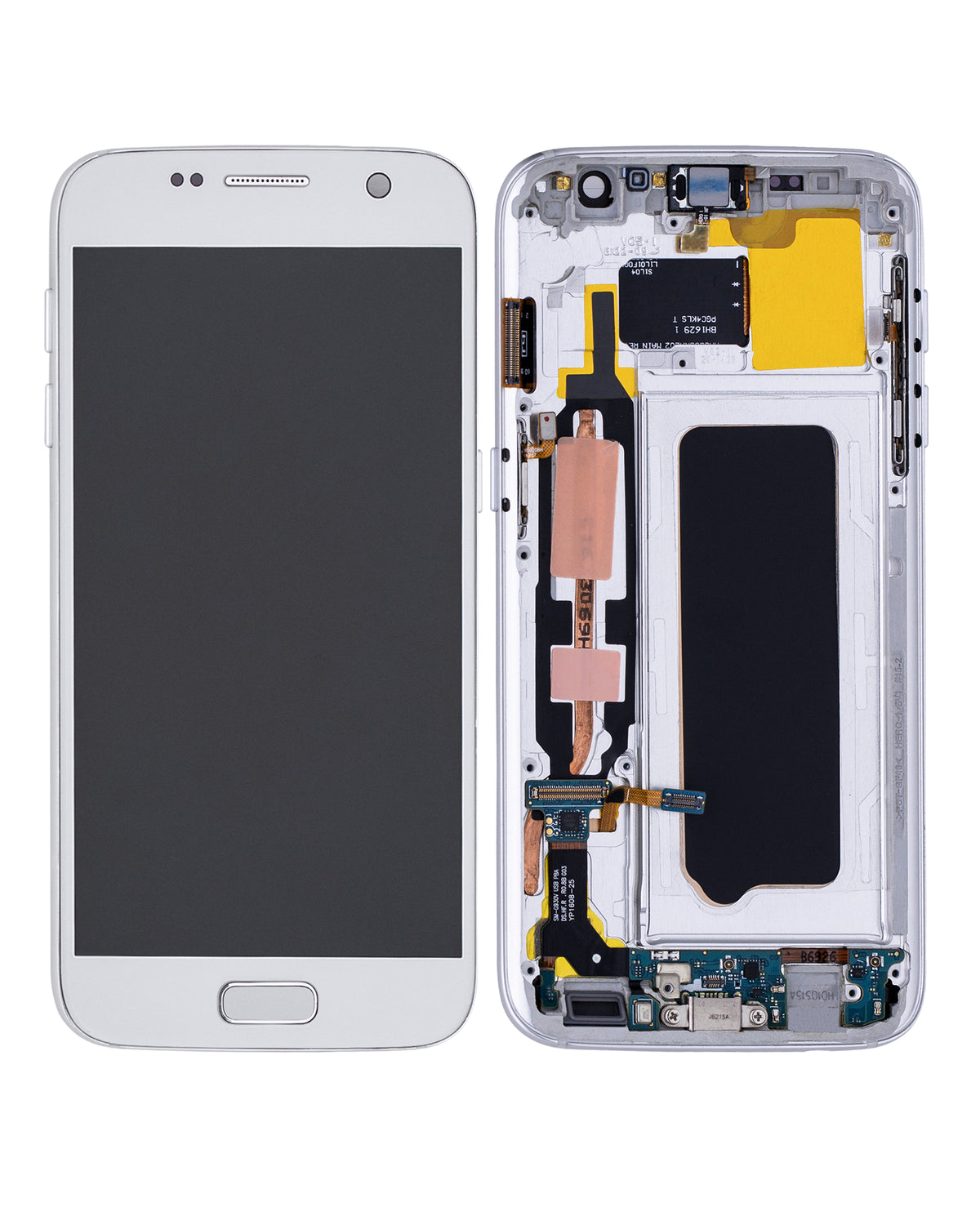 Replacement OLED Assembly With Frame Compatible For Samsung Galaxy S7 (All US Models) (Vemake) (Silver Titanium)