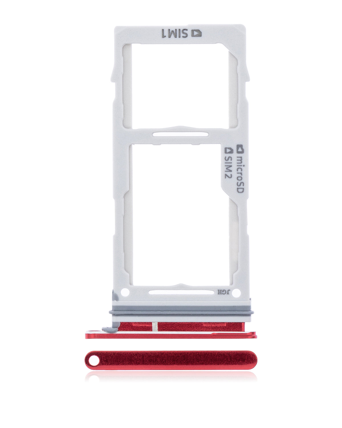 Dual Sim Card Tray Compatible For Samsung Galaxy S10 / S10 Plus Replacement (Cardinal Red)