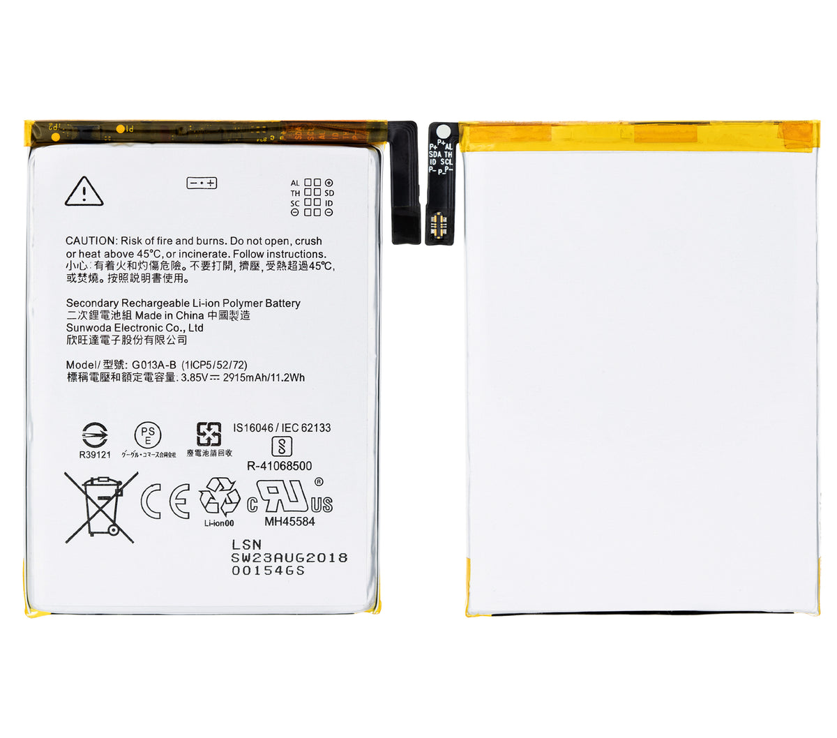 Replacement Battery Compatible For Google Pixel 3 (G013A-B)
