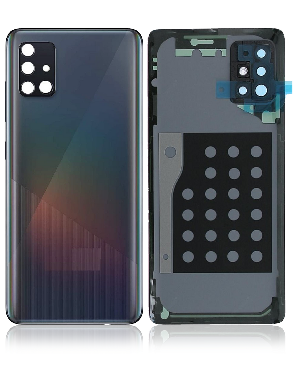 Replacement Back Cover Glass With Camera Lens Compatible Samsung Galaxy A51 5G by Macfactory.in(A516 / 2020) (Service Pack) (Prism Cube Black)