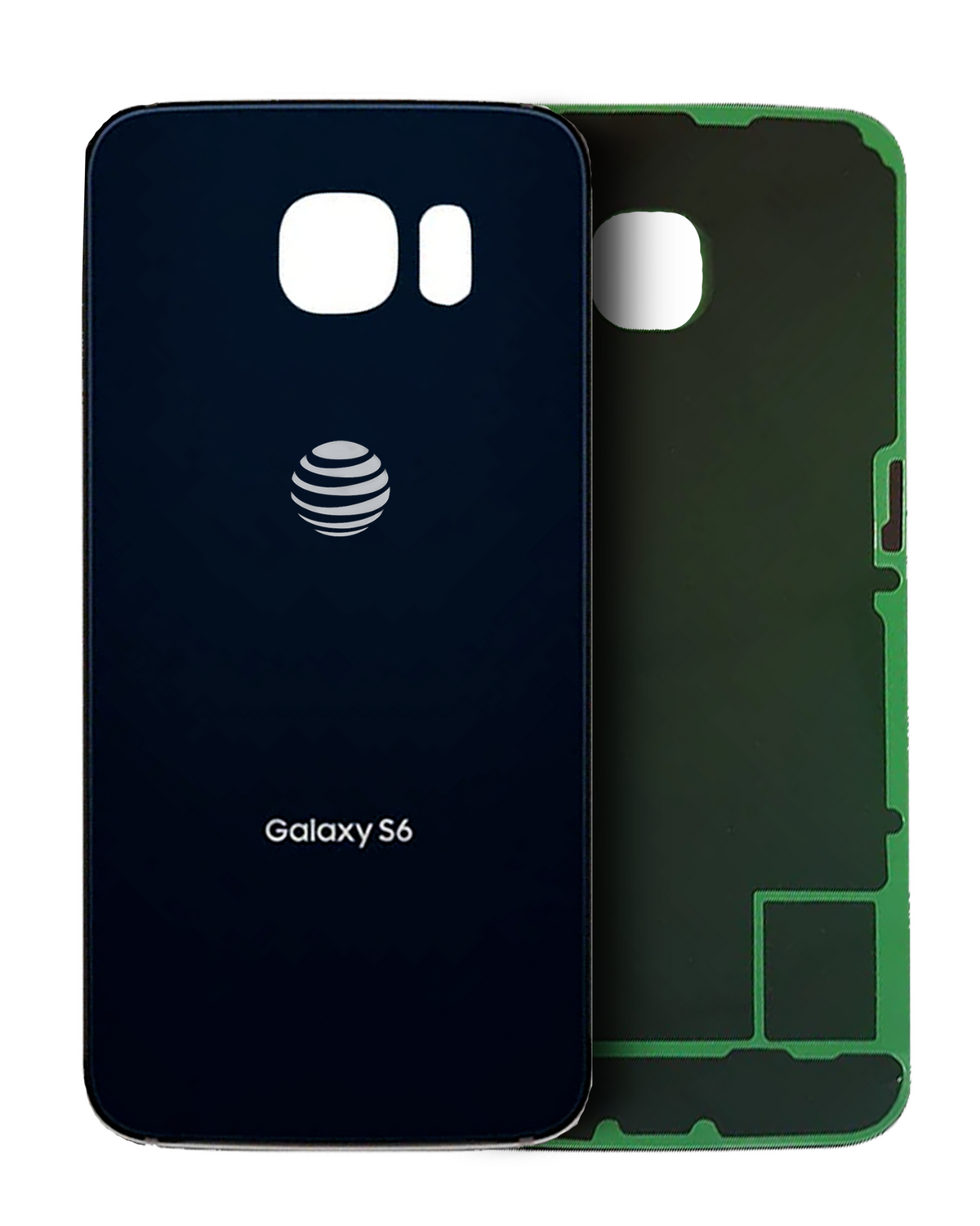 Back Cover Glass Replacement Compatible For Samsung Galaxy S6 ( AT&T Logo) (Used OEM Pull: Grade A) (Black Sapphire)