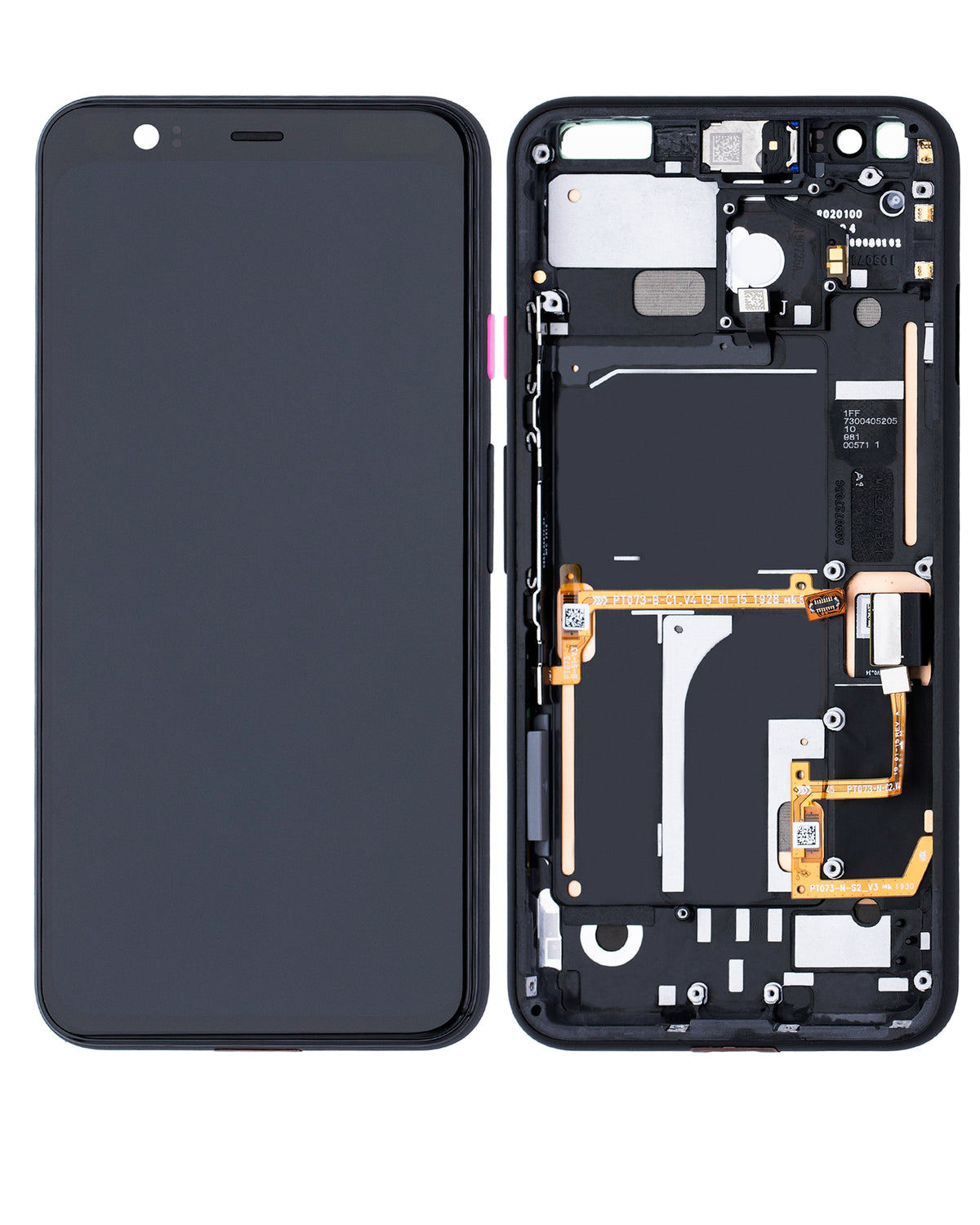 Replacement OLED Assembly With Frame Compatible For Google Pixel 4 (Refurbished) (Pink Power Button)