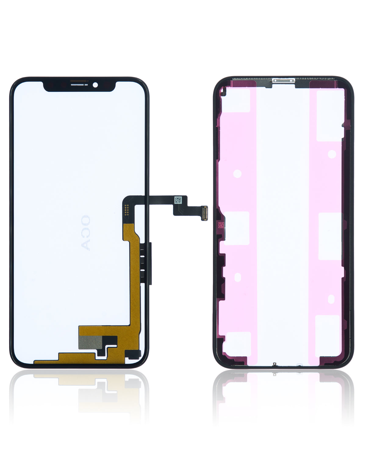 4 in 1 Long Flex (Digitizer Touch With Glass + OCA + Frame Pre-installed) Compatible For iPhone X (OCA Master)