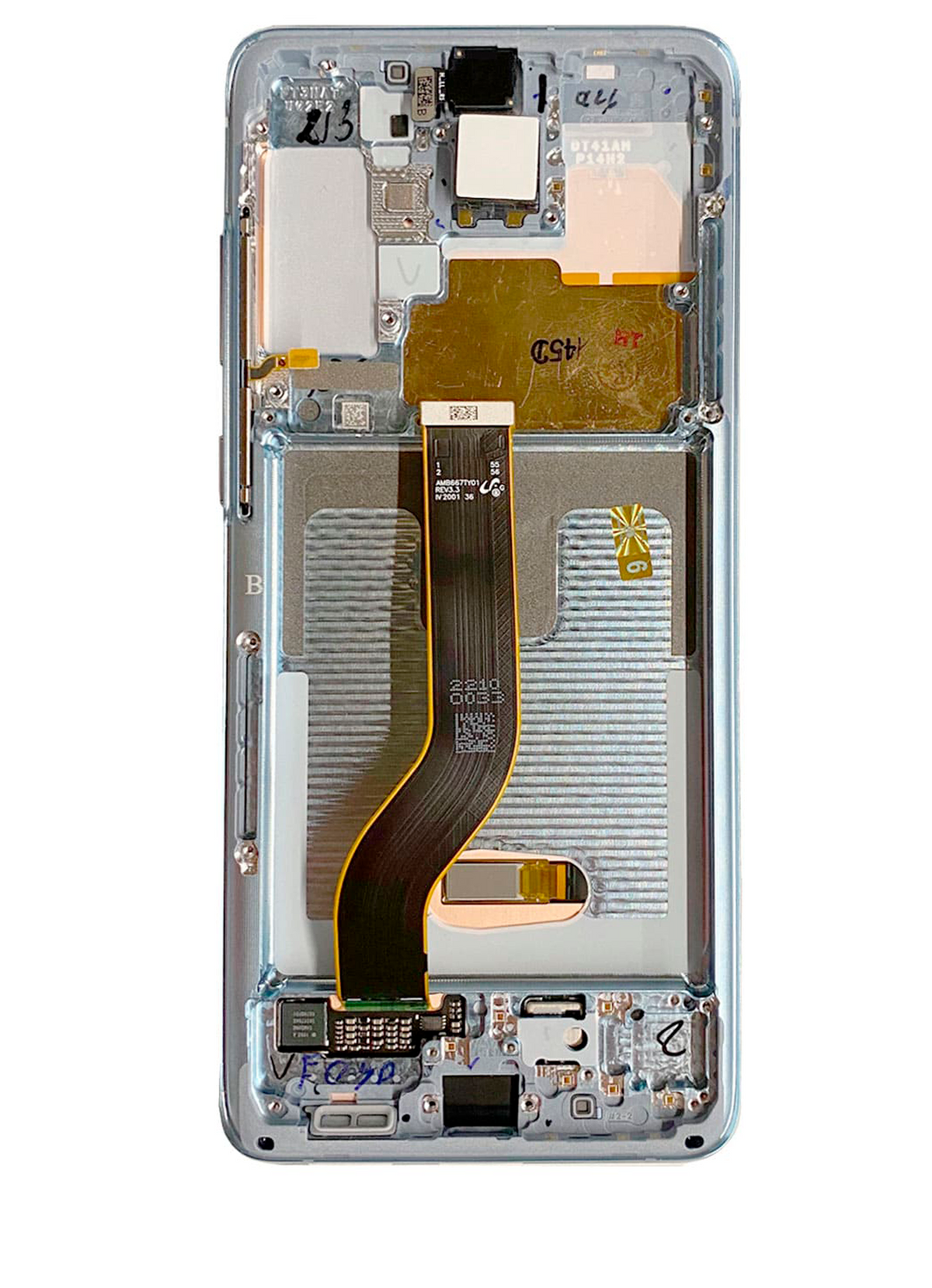 OLED Assembly With Frame Compatible For Samsung Galaxy S20 Plus 5G Replacement (Service Pack) (Cloud White)