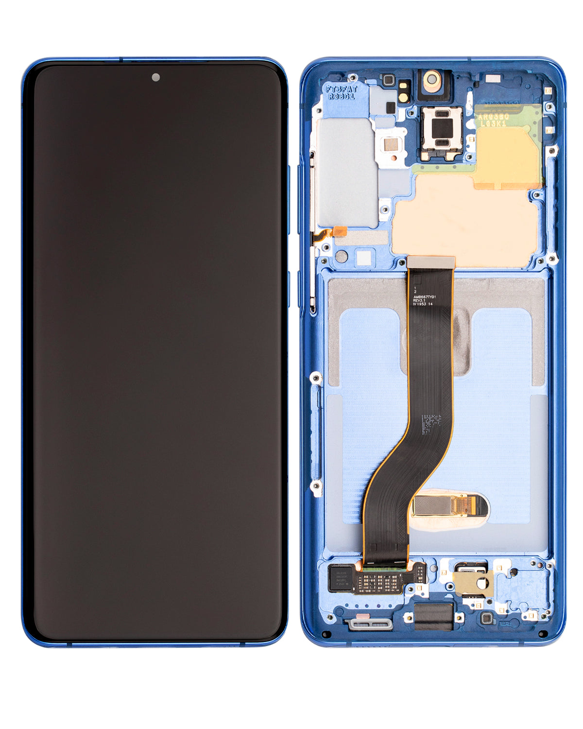 OLED Assembly With Frame Compatible For Samsung Galaxy S20 Plus 5G Replacement (Refurbished) (Aura Blue)