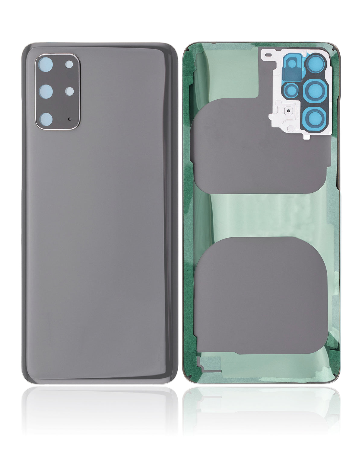 Replacement Back Cover Glass With Camera Lens Compatible For Samsung Galaxy S20 Plus (No Logo) (Vemake) (Cosmic Gray)