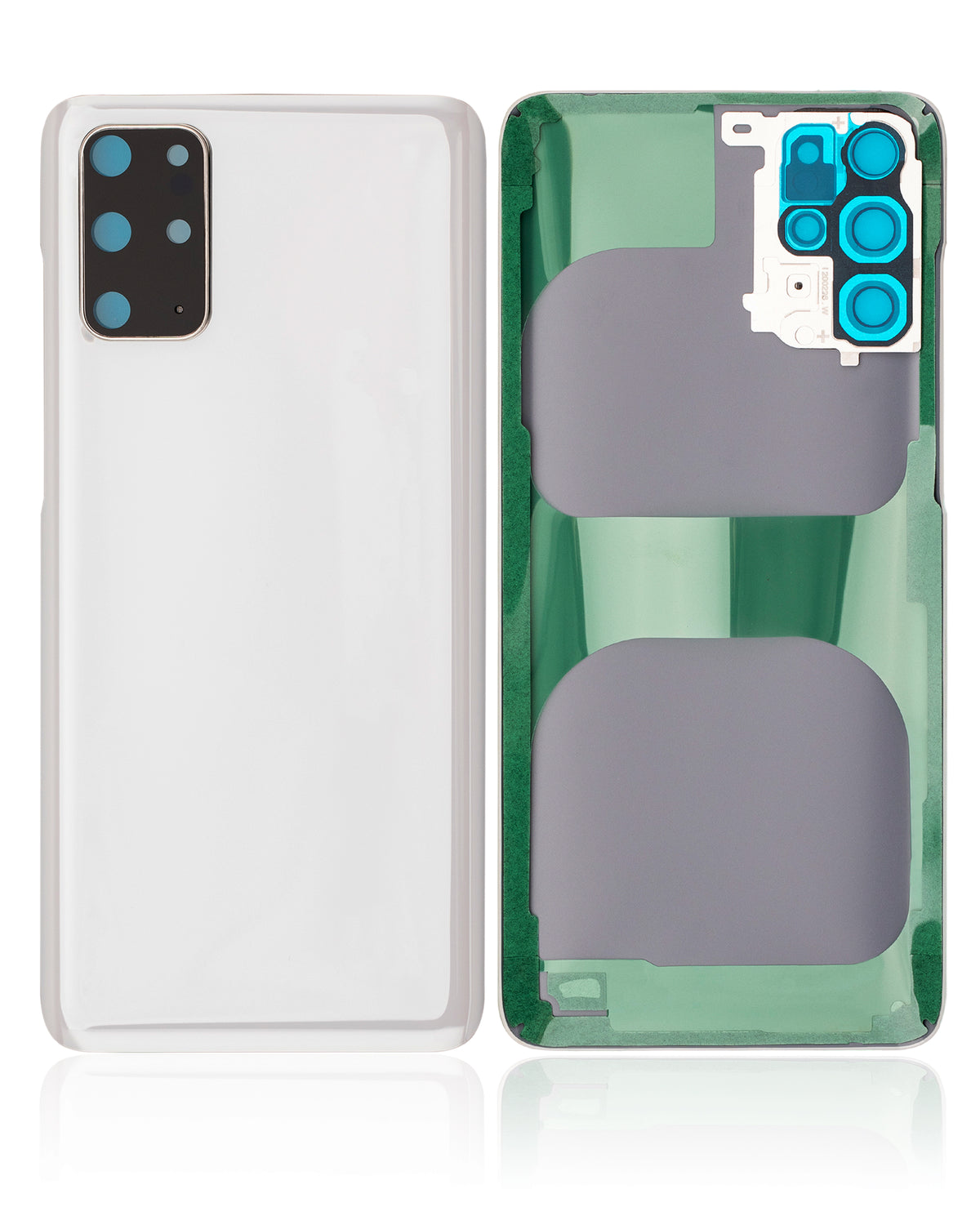 Back Cover Glass With Camera Lens Compatible For Samsung Galaxy S20 Plus Replacement (No Logo) (Vemake) (Cloud White)