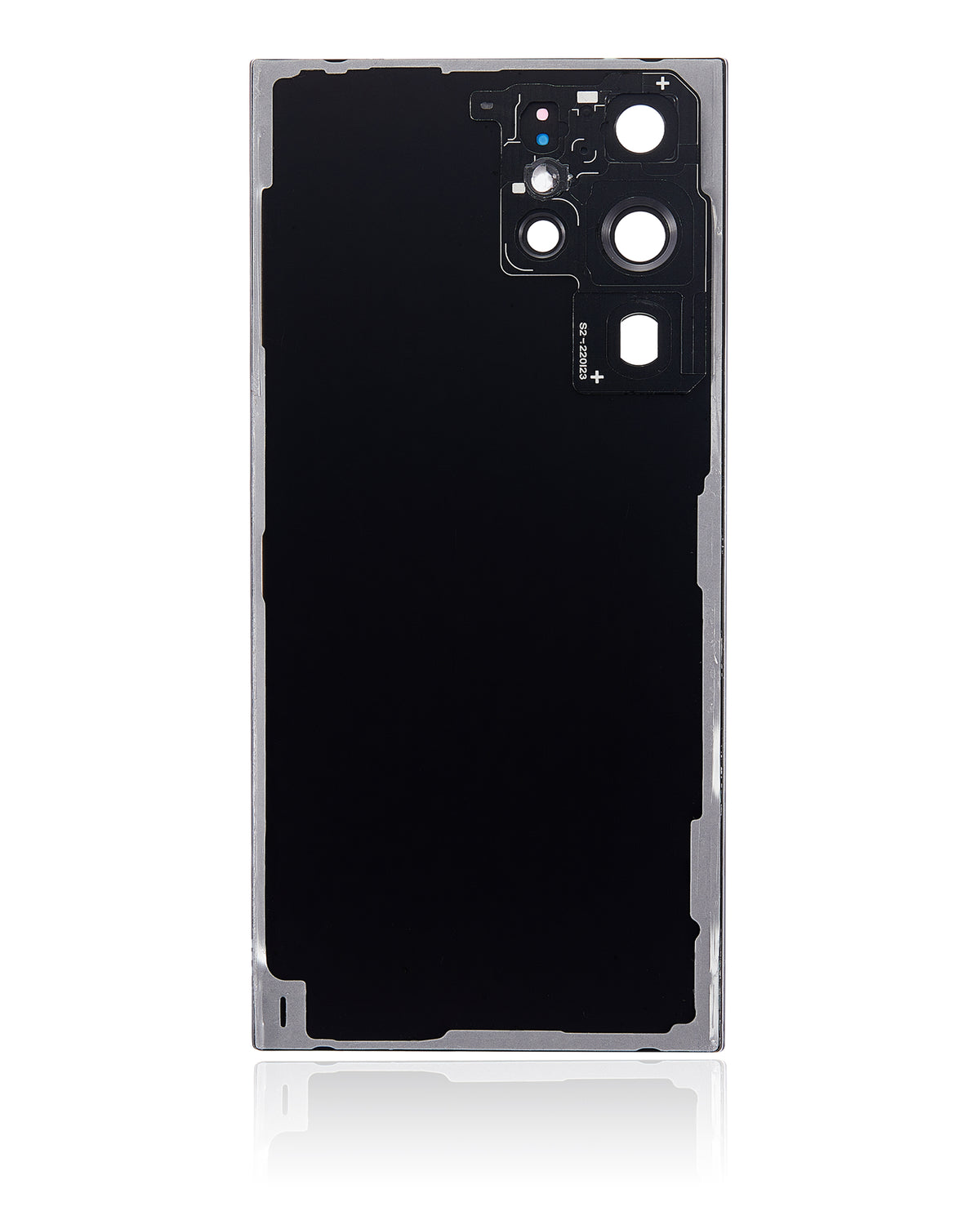 Back Cover Glass With Camera Lens Compatible For Samsung Galaxy S22 Ultra 5G Replacement (No Logo) (Vemake) (Phantom Black)