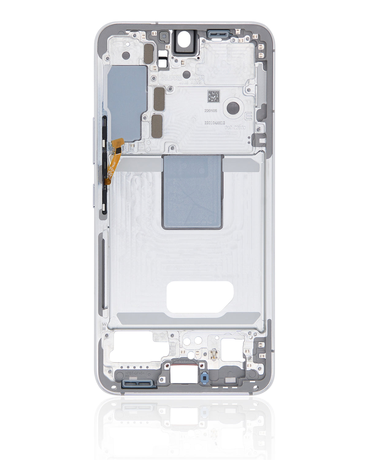 Mid-Frame Housing Compatible For Samsung Galaxy S22 5G Replacement(International Version) (White)