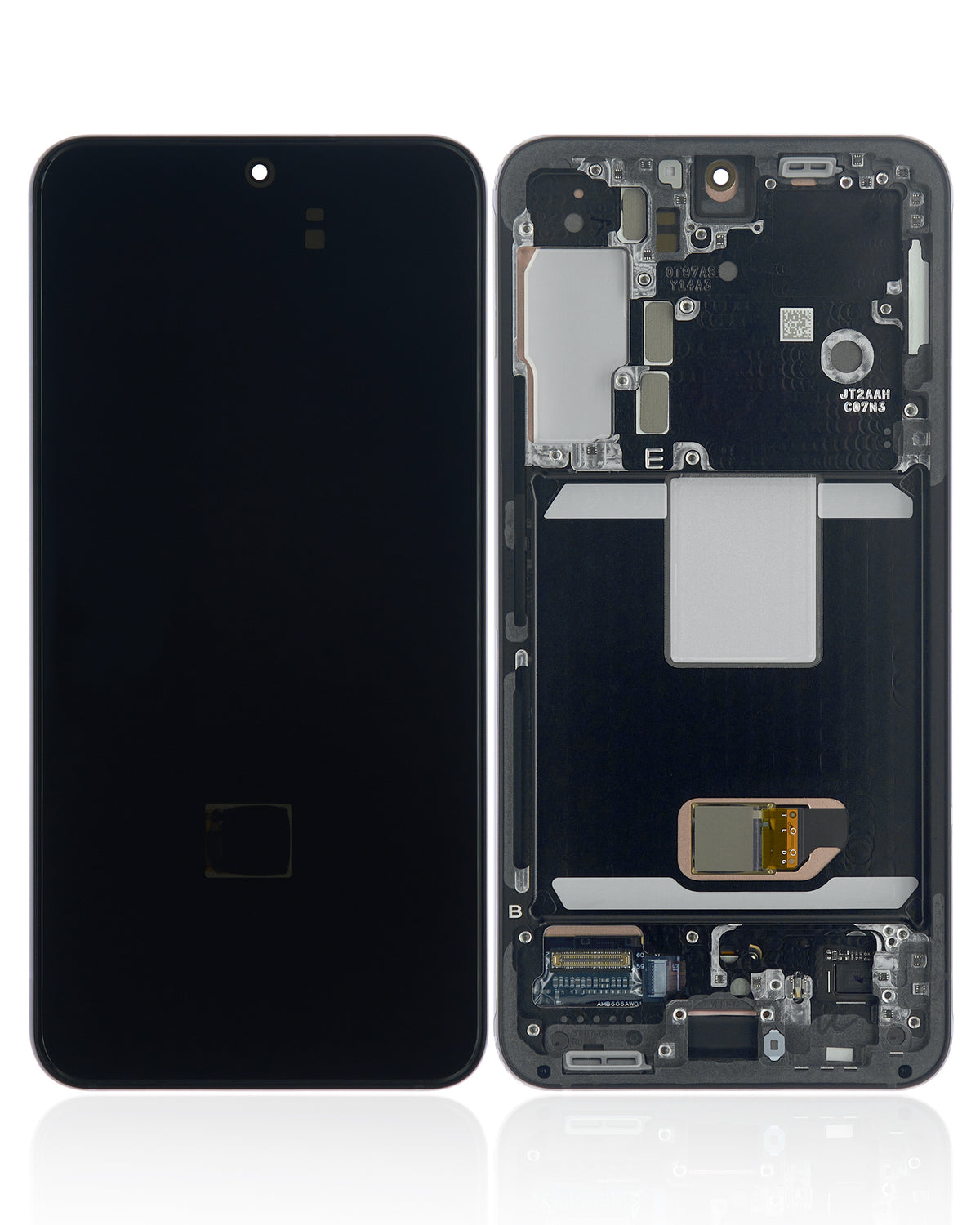 OLED Assembly With Frame Compatible For Samsung Galaxy S22 5G Replacement (US & International Version) (Refurbished) (Phantom Black)