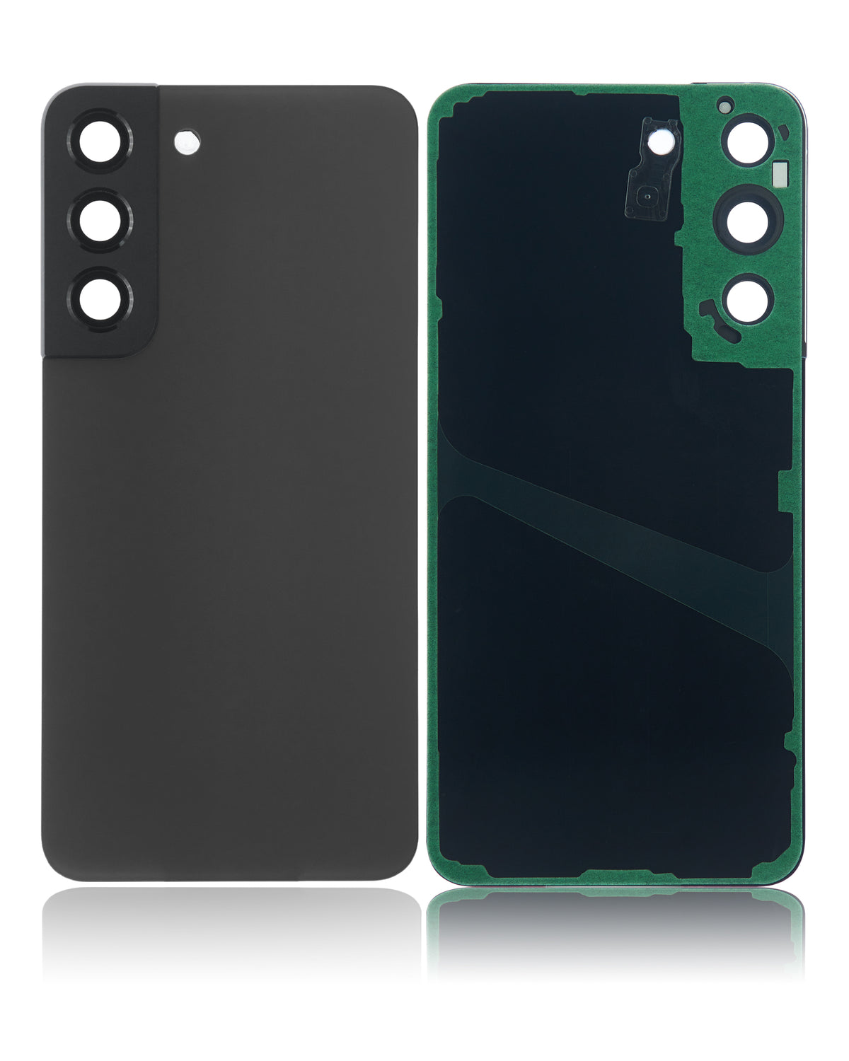 Back Cover Glass With Camera Lens Compatible For Samsung Galaxy S22 5G Replacement (No Logo) (Vemake) (Graphite)