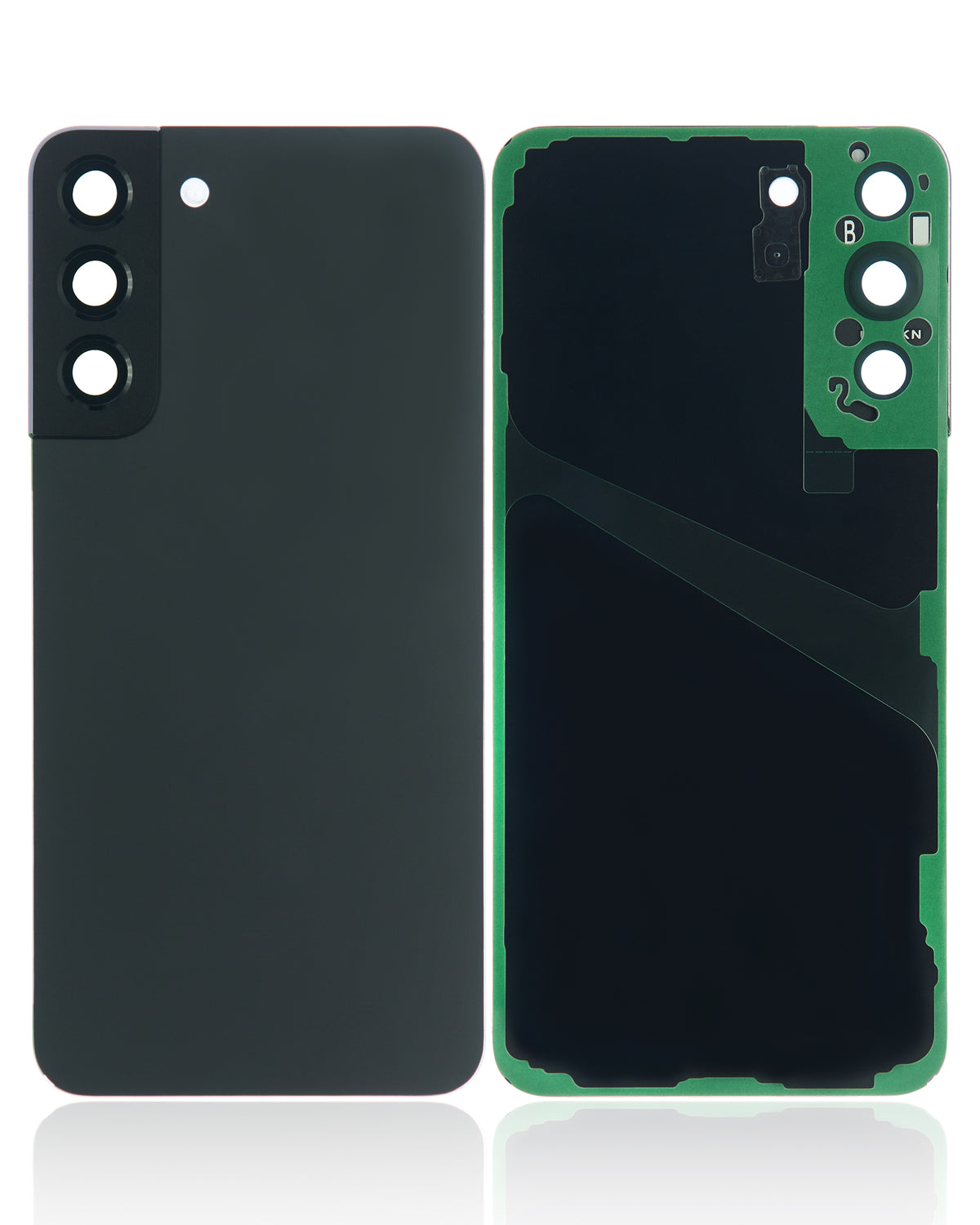 Back Cover Glass Replacement With Camera Lens Compatible For Samsung Galaxy S22 Plus 5G (No Logo) (Vemake) (Phantom Black)