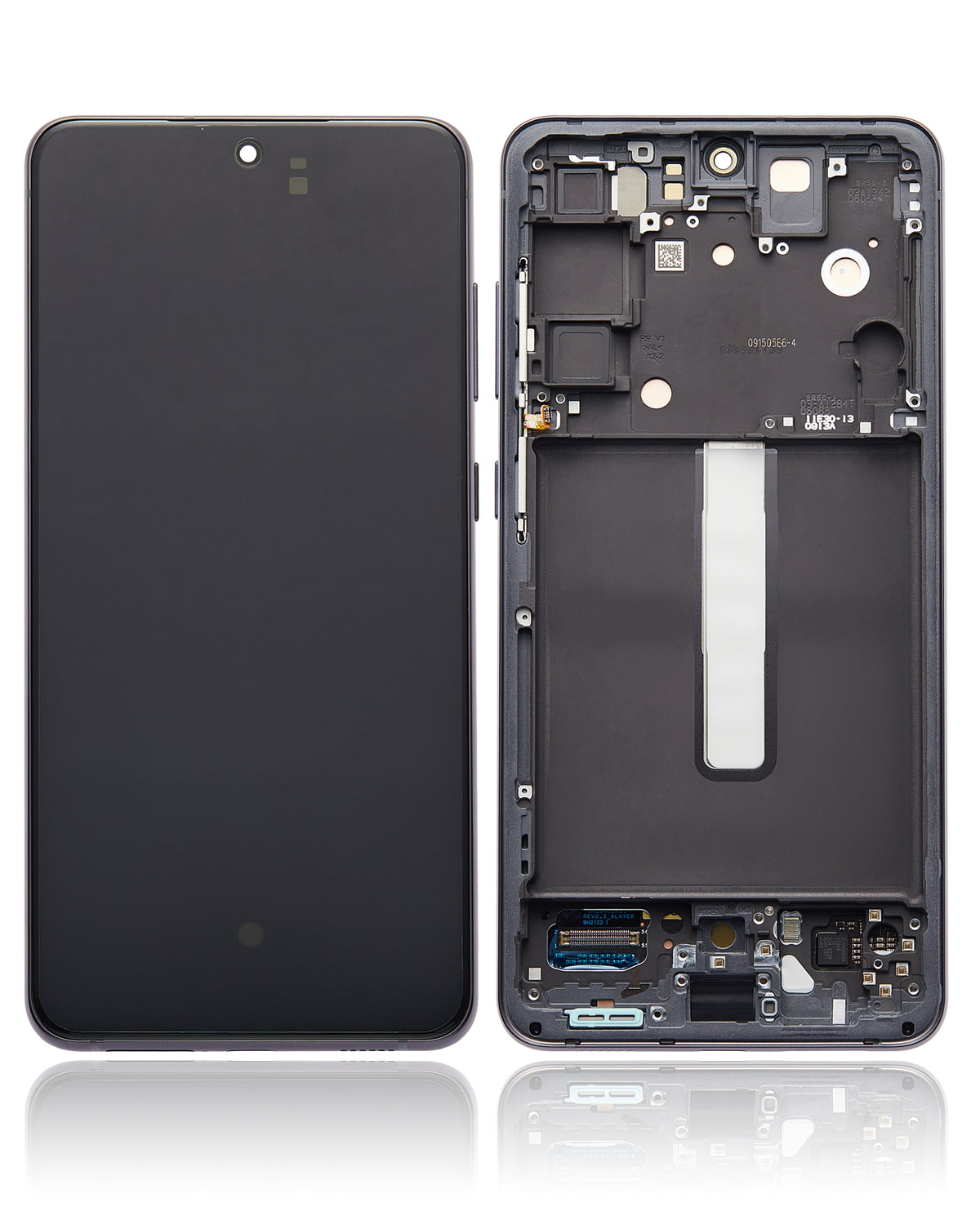 OLED Assembly With Frame Compatible For Samsung Galaxy S21 FE 5G Replacement (US & International Version) (Refurbished) (Graphite)