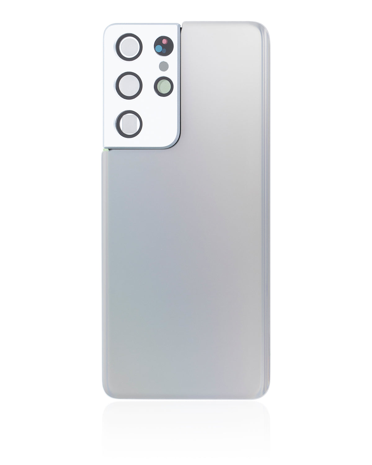 Back Cover Glass With Camera Lens Compatible For Samsung Galaxy S21 Ultra (No Logo) (Vemake) (Phantom Silver)