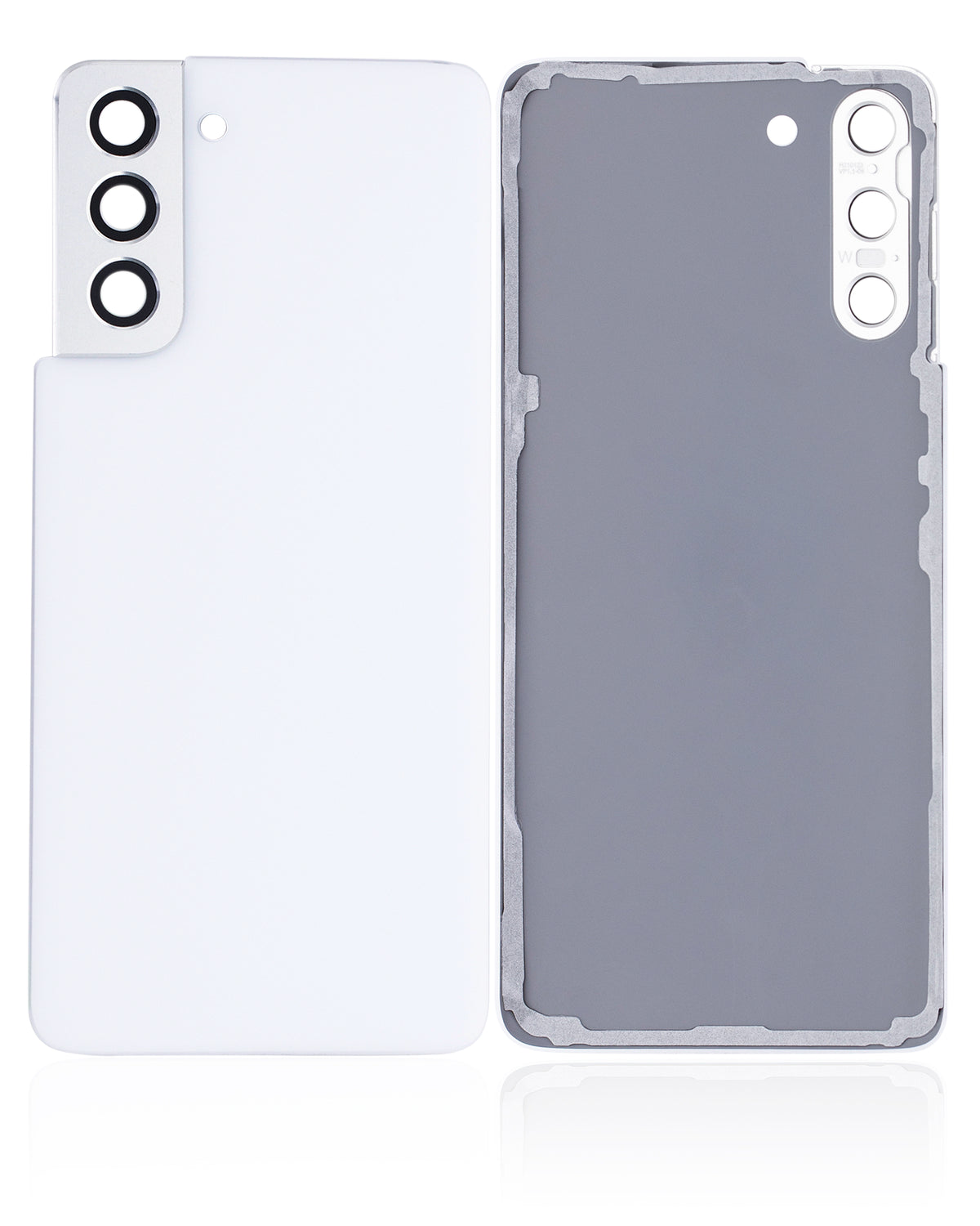 Back Cover Glass With Camera Lens Compatible For Samsung Galaxy S21 5G Replacement (No Logo) (Vemake) (Phantom White)