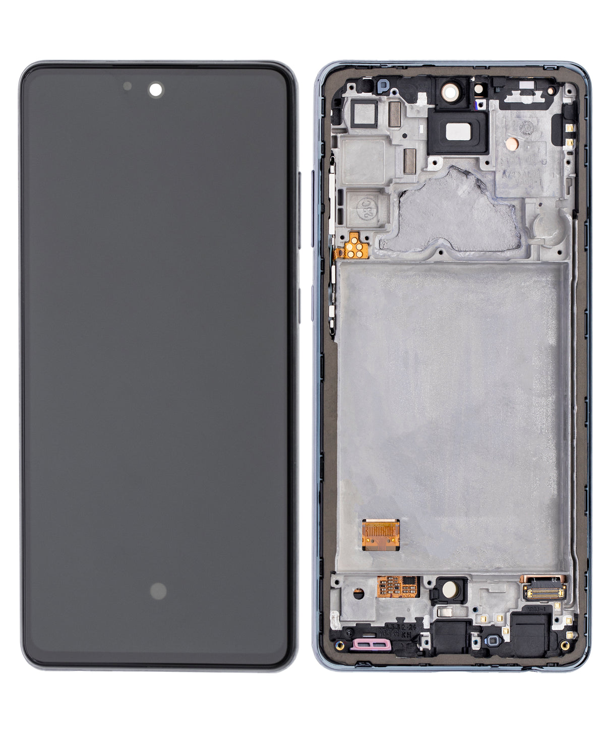 Replacement OLED Assembly With Frame Compatible For Samsung A72 (A725 / 2021) (Service Pack) (Awesome Black)