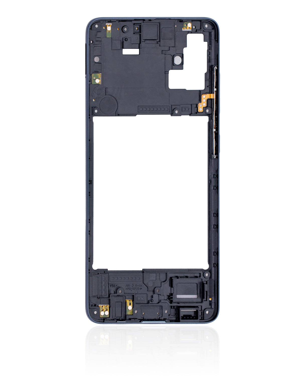 Replacement Mid-Frame Housing Compatible For Samsung Galaxy A51 4G (A515 / 2019) (Prism Crush Black)