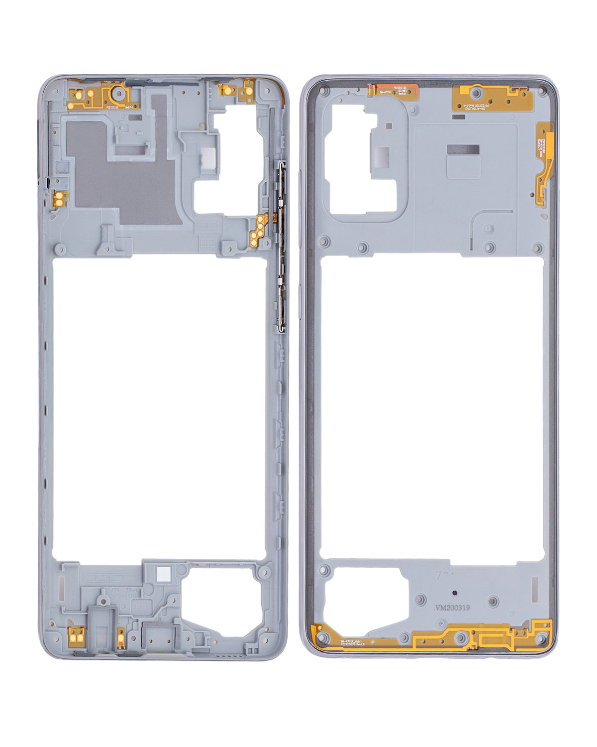 Replacement Mid-Frame Housing Compatible For Samsung Galaxy A71 (A715 / 2020) (Vemake) (Prism Crush Silver)