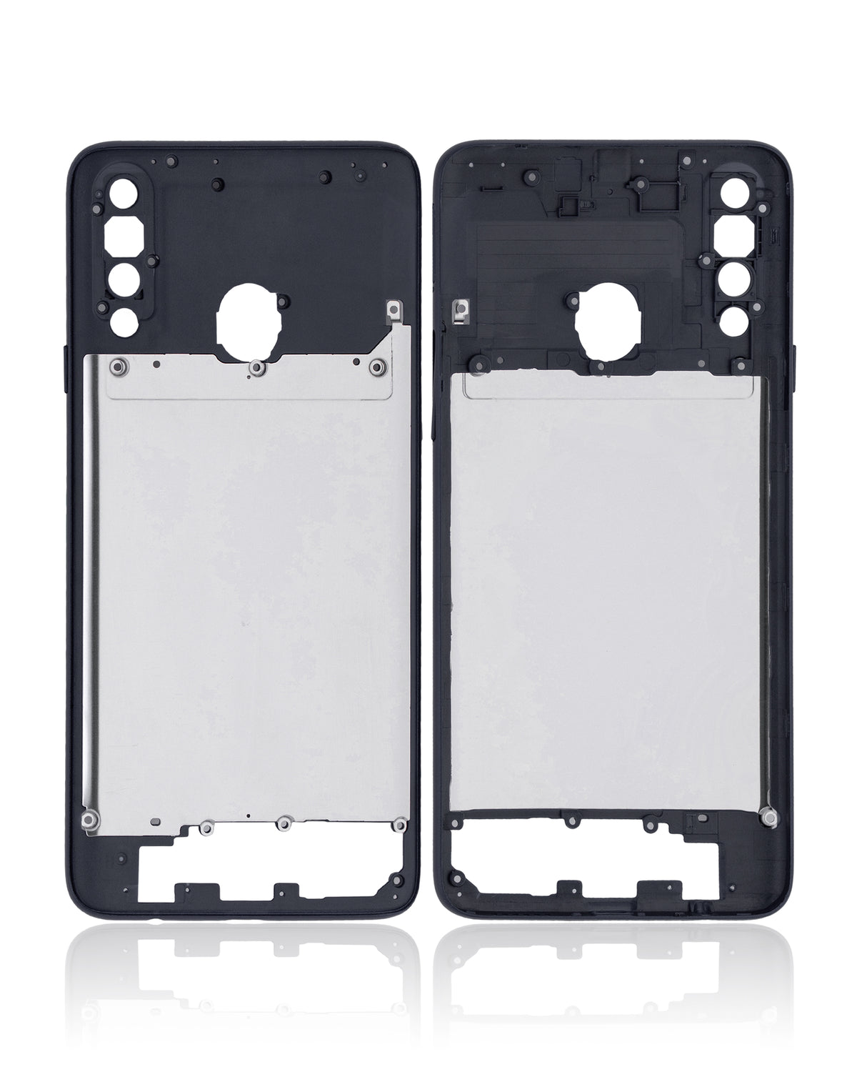 Mid-Frame Housing Compatible For Samsung Galaxy A20S (A207 / 2019) (Vemake) (Black)