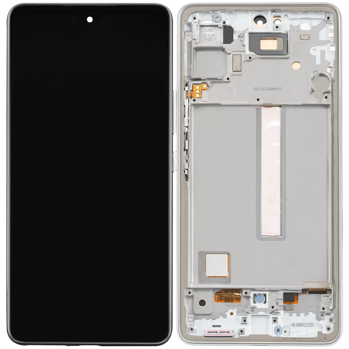 Replacement OLED Assembly With Frame Compatible For Samsung Galaxy A53 5G by Macfactory.in ( A536 / 2022) (6.36") (Vemake) (White)