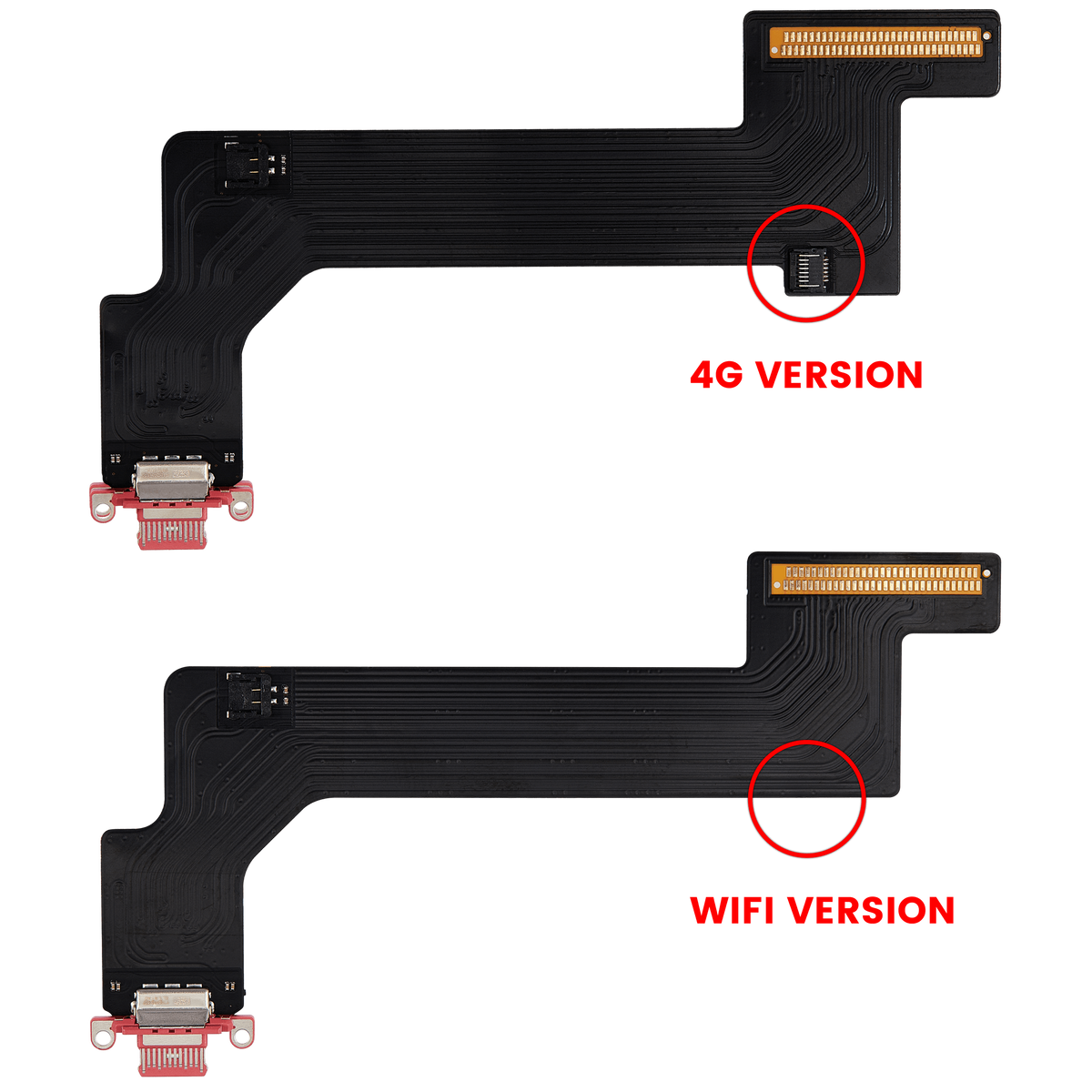 Charging Port Flex Cable Compatible For iPad 10 (2022) (Cellular) (Aftermarket Plus) (Pink)