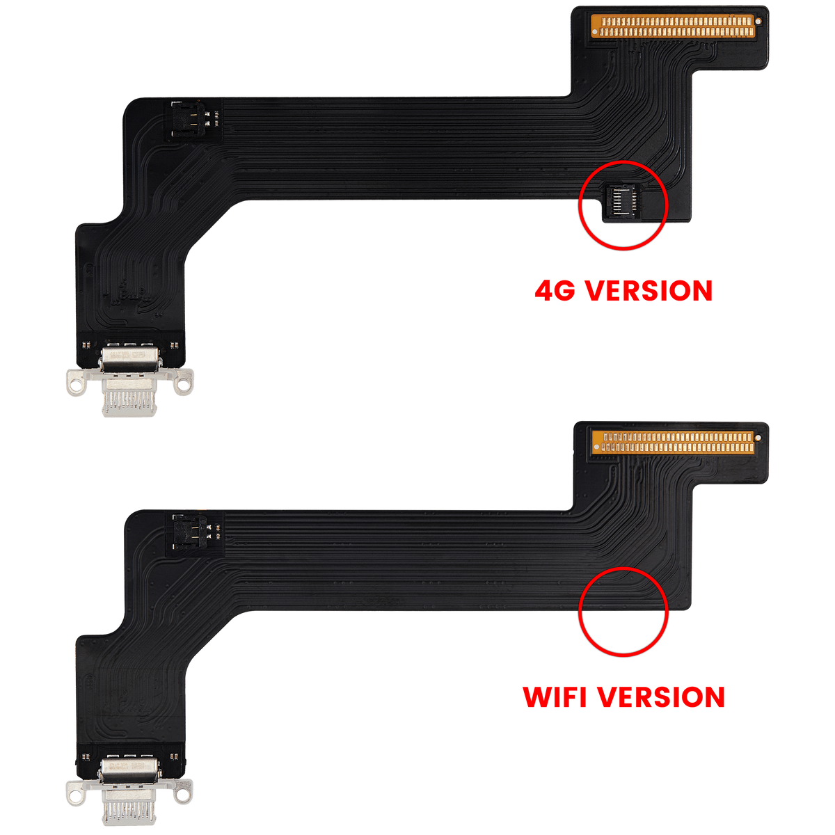 Charging Port Flex Cable Compatible For iPad 10 (2022) (Cellular) (Aftermarket Plus) (Silver)