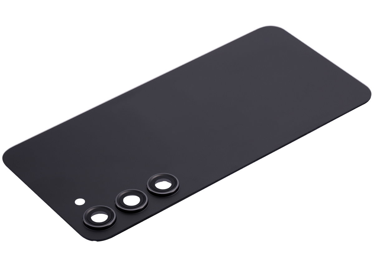Back Cover Glass With Camera Lens Compatible For Samsung Galaxy S23 Plus 5G (No Logo) (Aftermarket Plus) (Phantom Black)