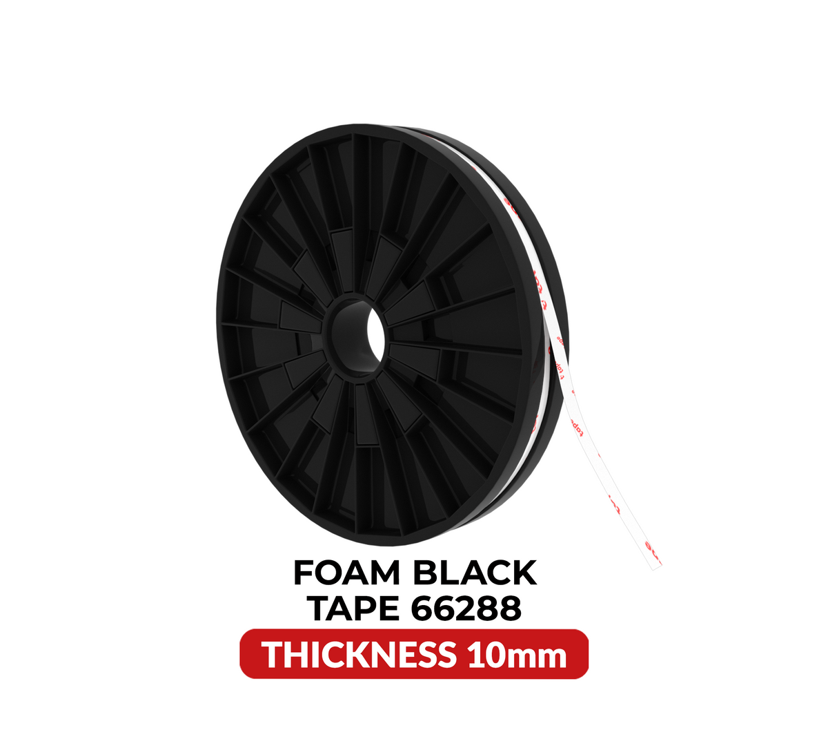 Double-Sided Shock Absorbing Foam Black Tape (10MM x 25M) (Tesa Model # 66822)