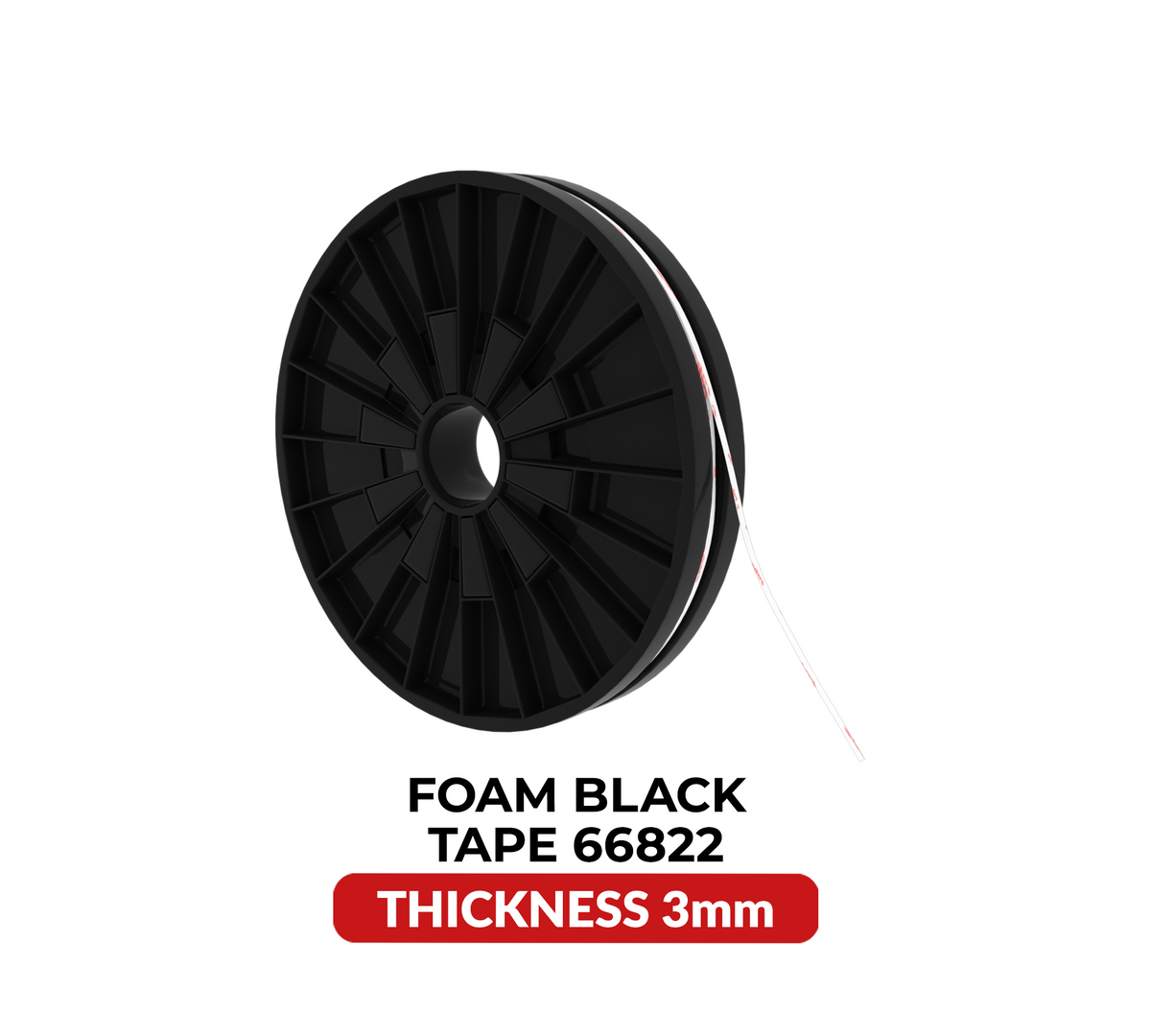 Double-Sided Shock Absorbing Foam Black Tape (3MM x 25M) (Tesa Model # 66822)