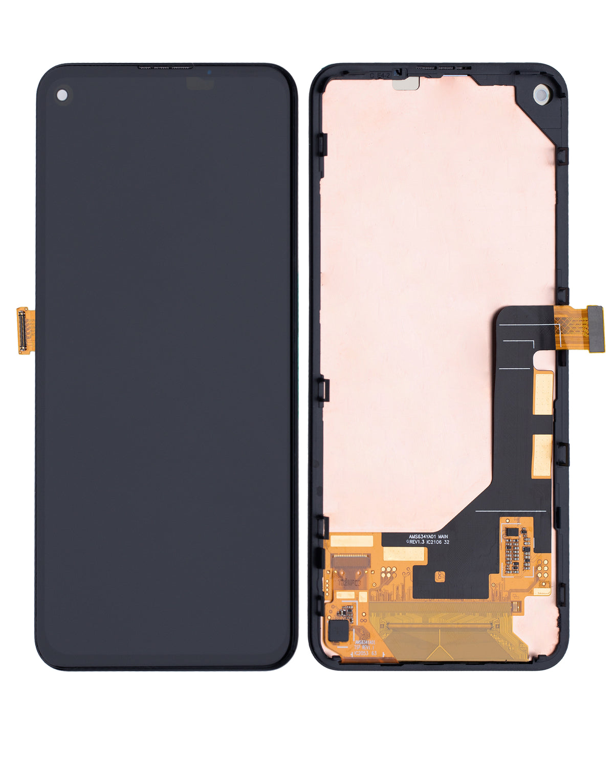 OLED Assembly With Frame Compatible For Google Pixel 5A 5G Replacement (Genuine OEM) (Black)